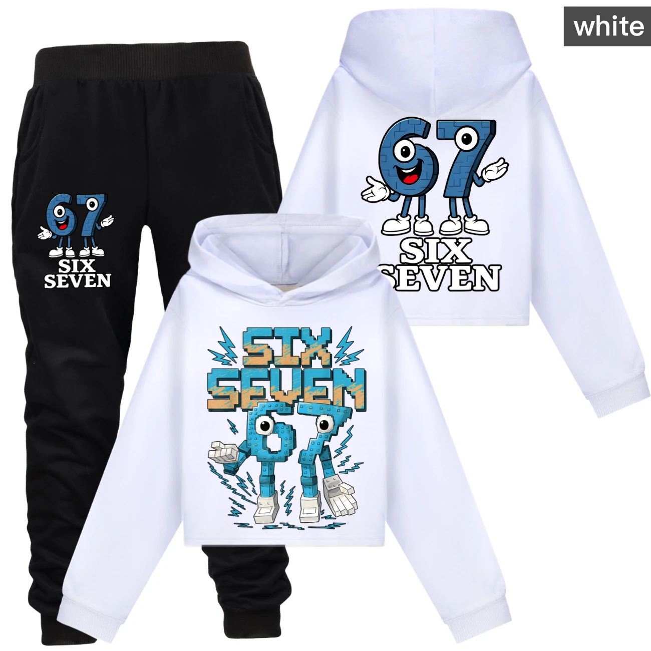Two-Sided Graphic Sweatshirt Set — 5196, Style 46 · Set · White