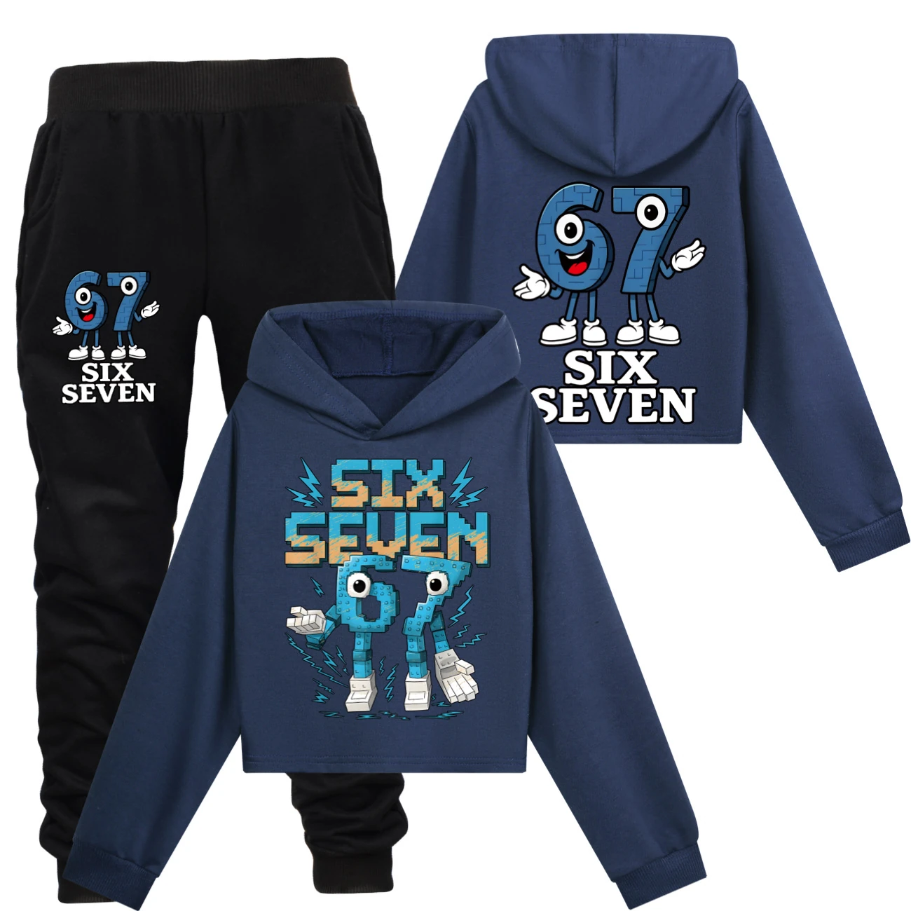 Two-Sided Graphic Sweatshirt Set — 5196, Style 47 · Set · Royal Blue