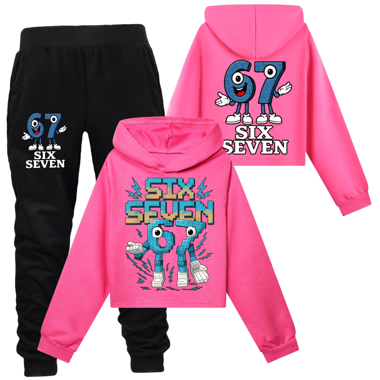 Two-Sided Graphic Sweatshirt Set — 5196, Style 49 · Set · Rose
