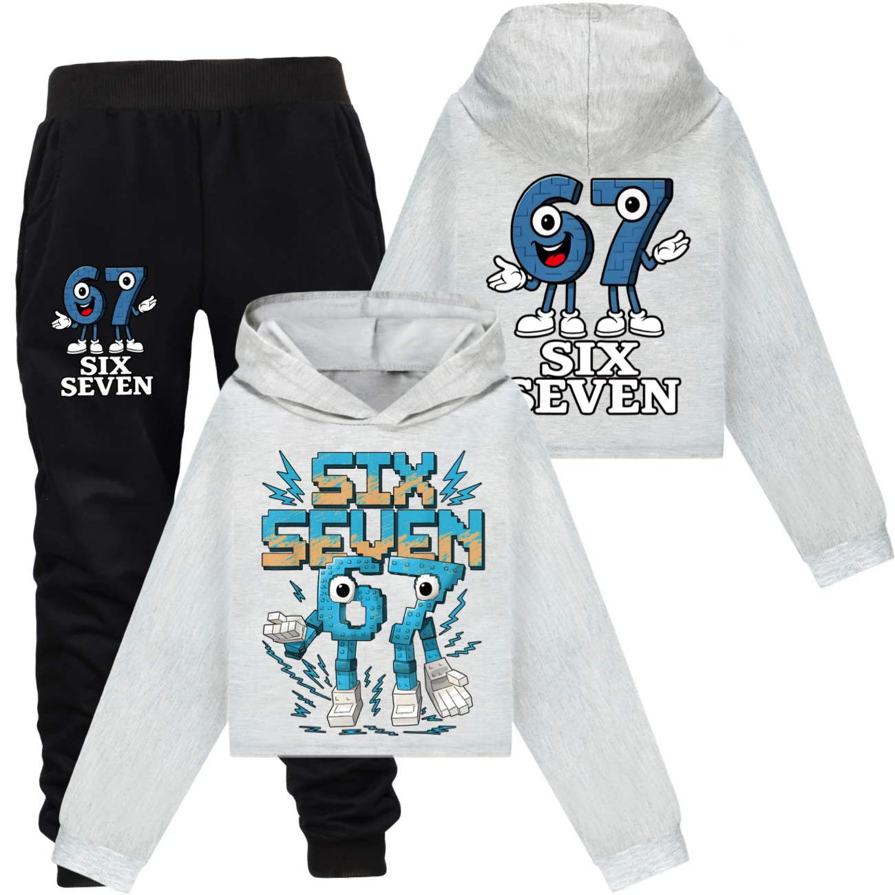 Two-Sided Graphic Sweatshirt Set — 5196, Style 52 · Set · Grey