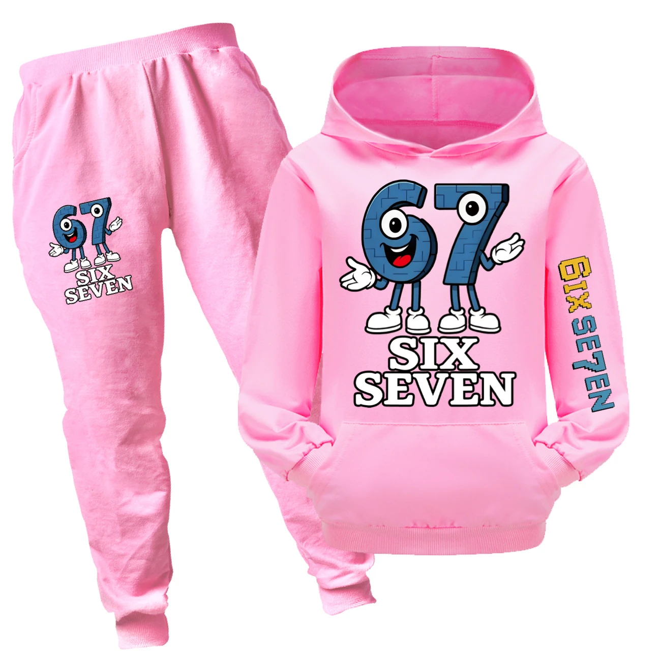Graphic Hoodie Active Set — 5196, Style 16 · Set · Pink