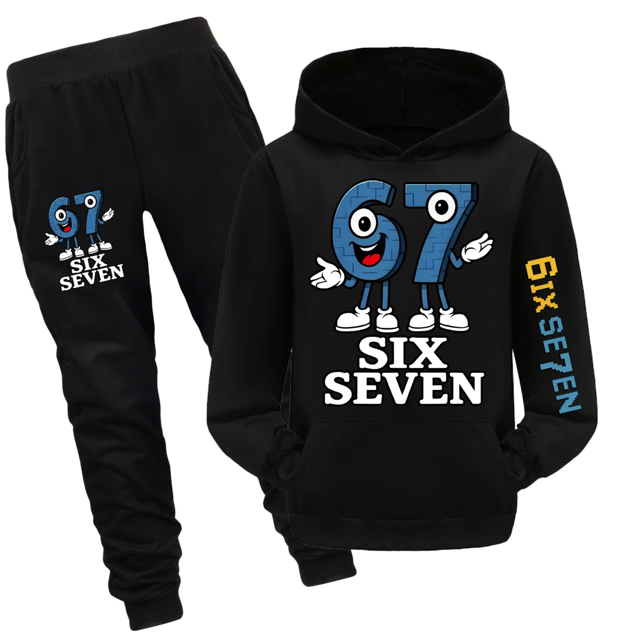 Graphic Hoodie Active Set — 5196, Style 18 · Set · Black