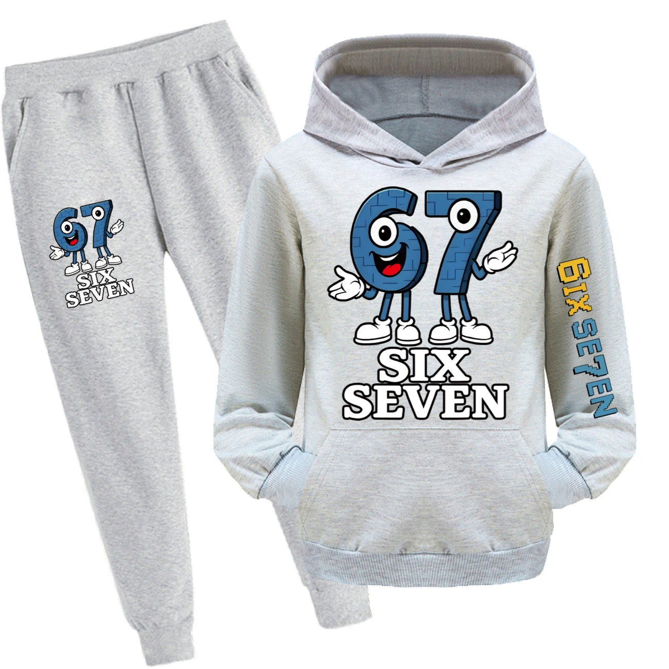 Graphic Hoodie Active Set — 5196, Style 19 · Set · Grey