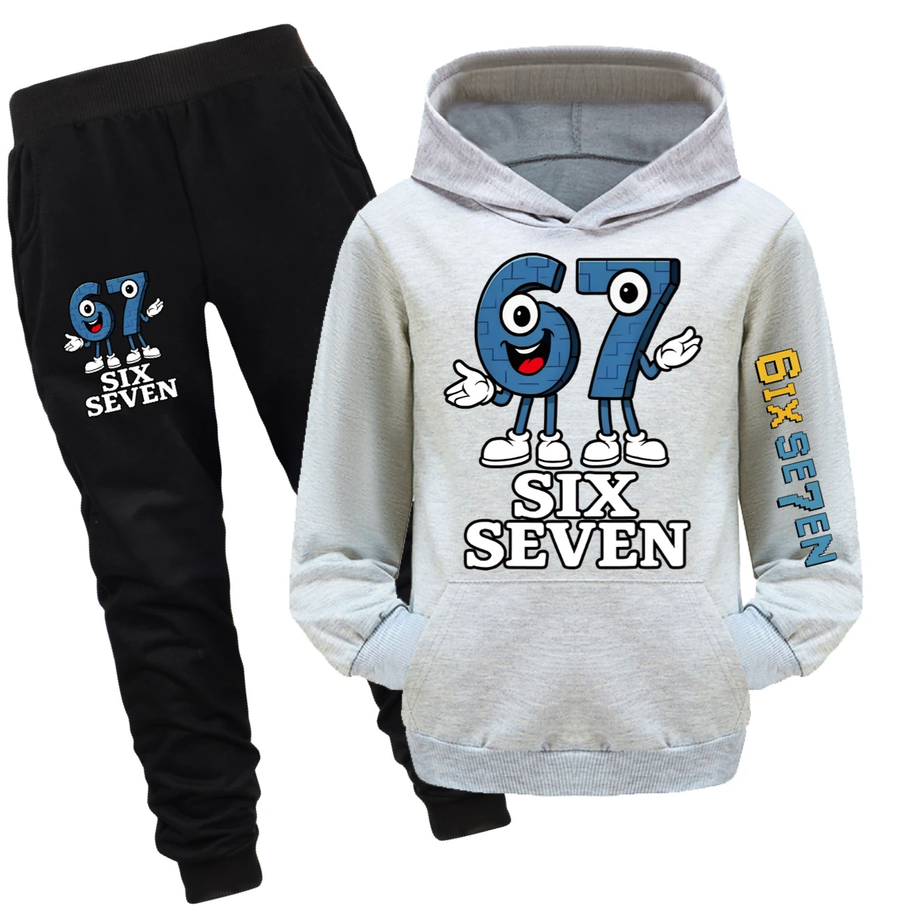 Graphic Hoodie Active Set — 5196, Style 27 · Set · Grey
