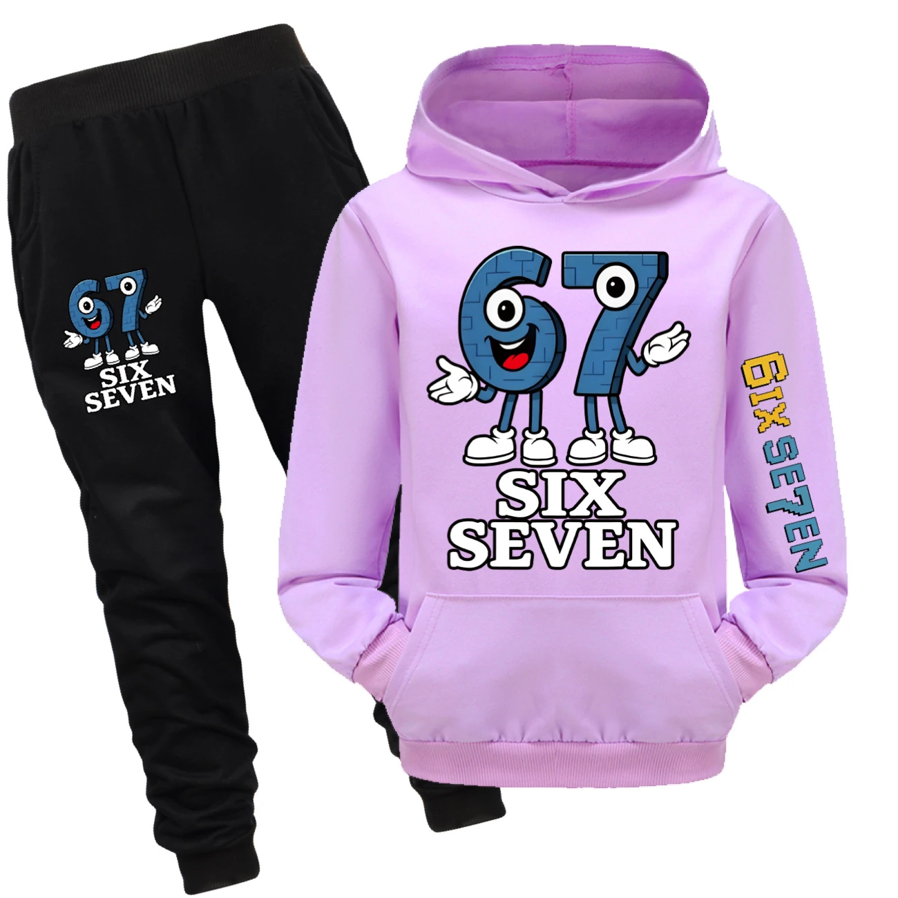 Graphic Hoodie Active Set — 5196, Style 28 · Set · Purple
