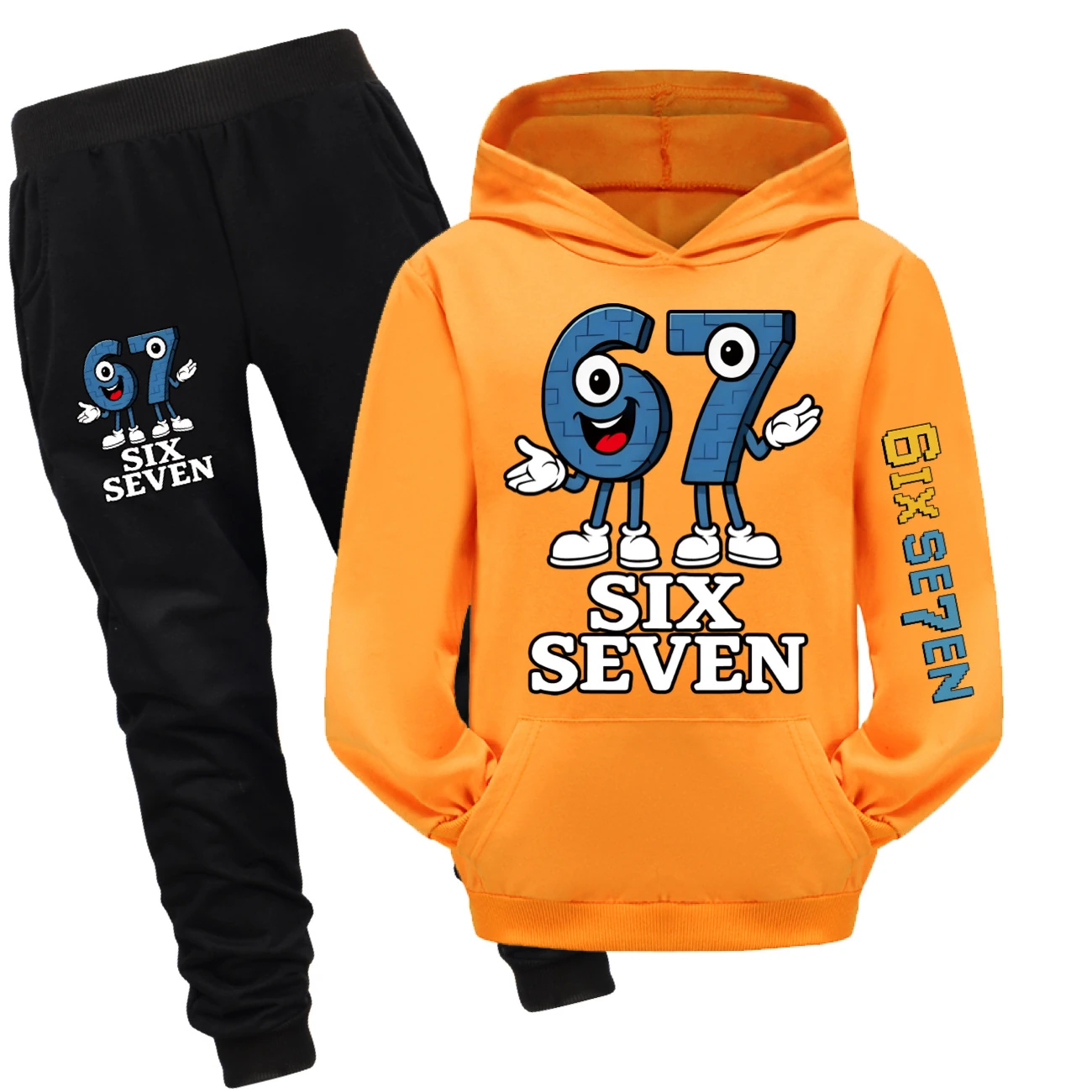 Graphic Hoodie Active Set — 5196, Style 32 · Set · Orange