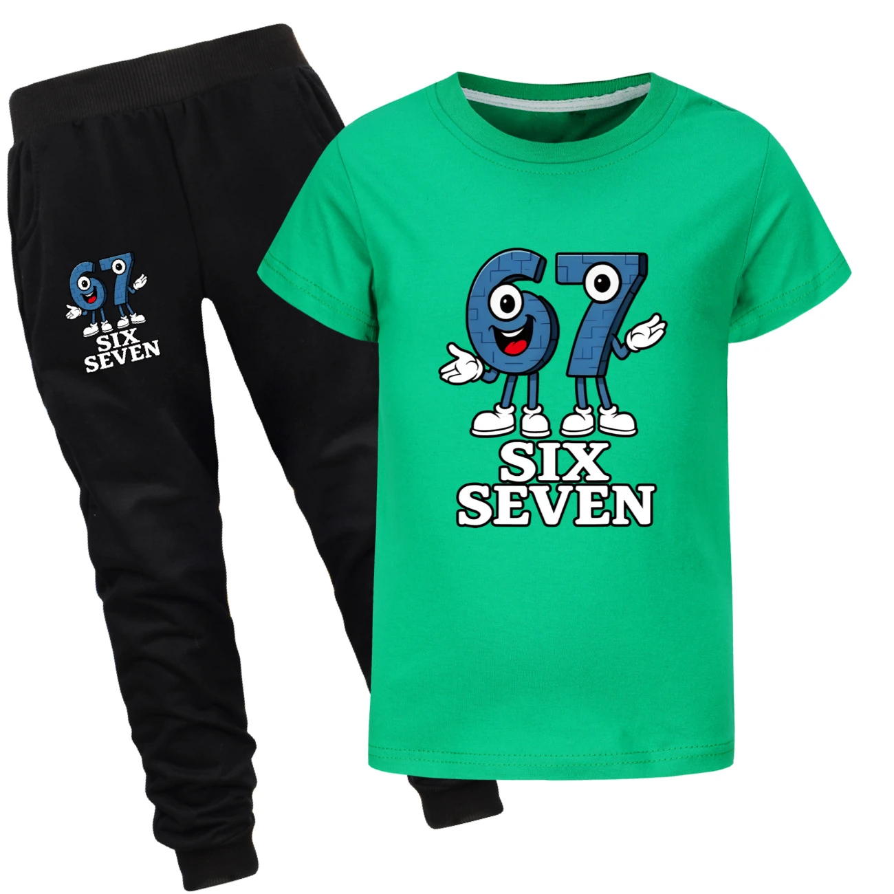 Graphic Tee & Jogger Collection — 5196, Style 18 · Set · Green