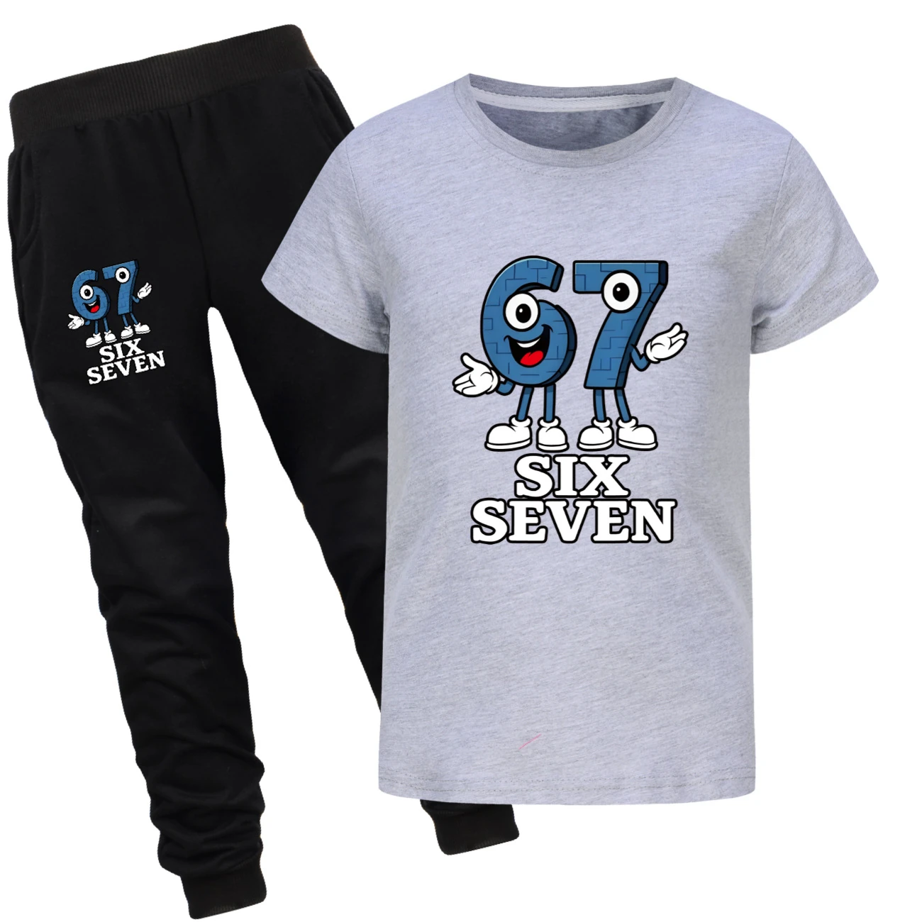 Graphic Tee & Jogger Collection — 5196, Style 19 · Set · Grey