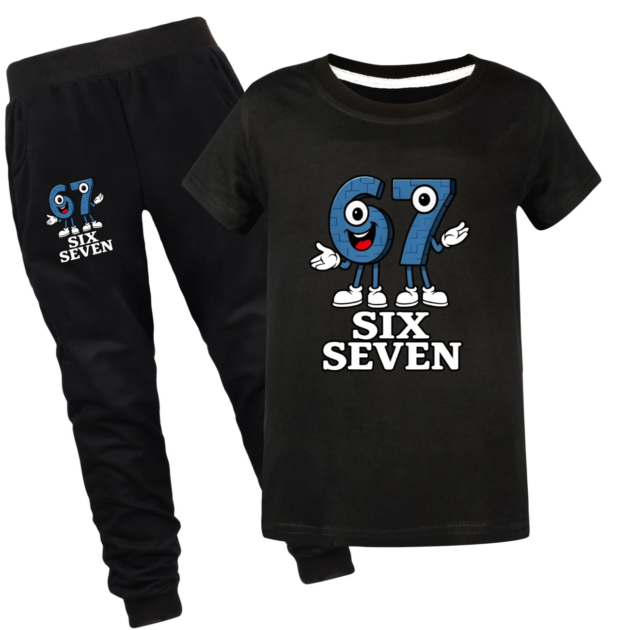 Graphic Tee & Jogger Collection — 5196, Style 22 · Set · Black