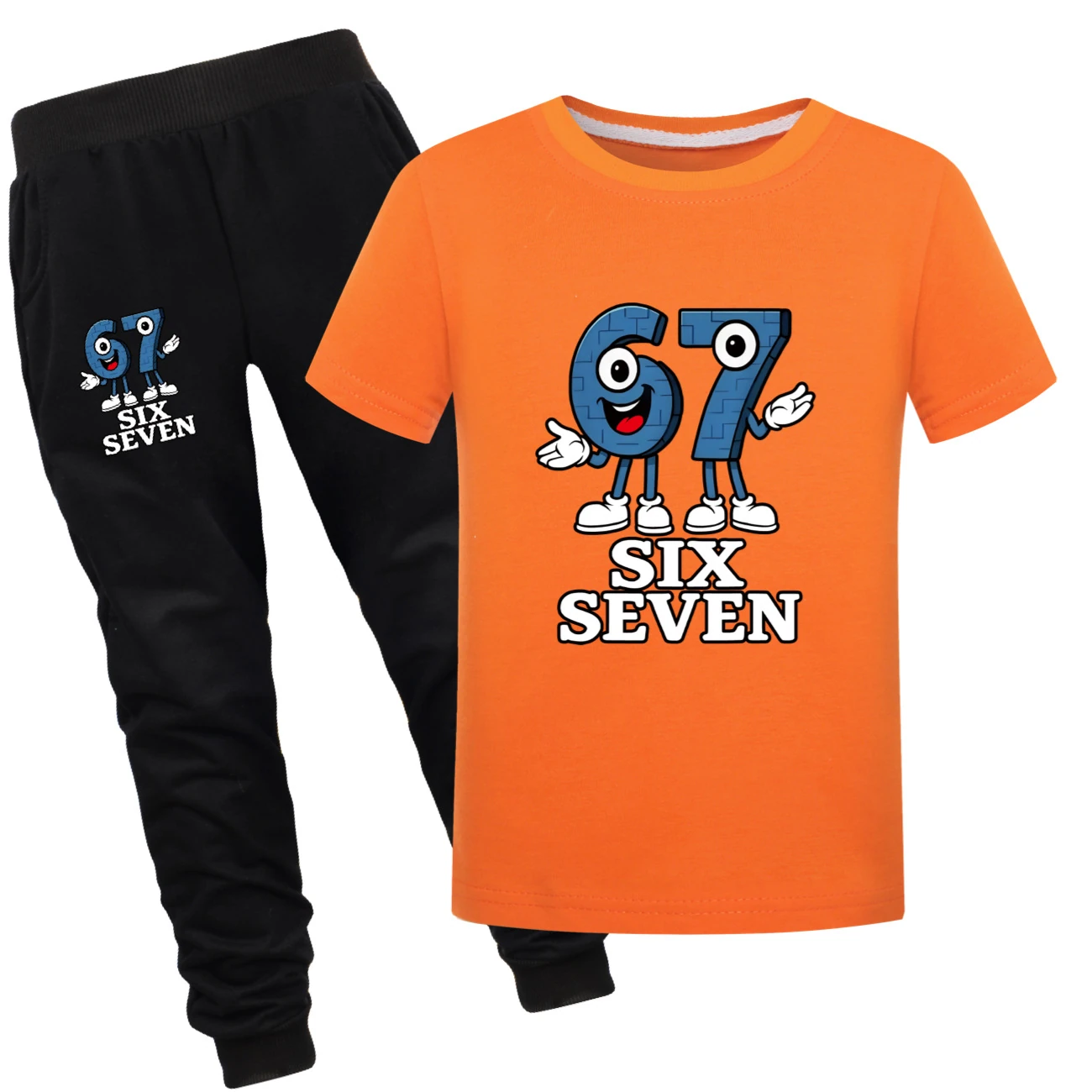 Graphic Tee & Jogger Collection — 5196, Style 23 · Set · Orange