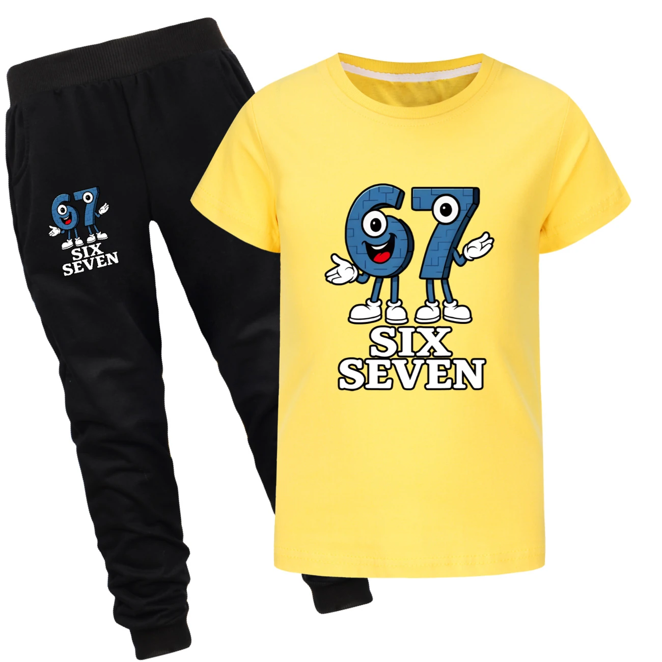 Graphic Tee & Jogger Collection — 5196, Style 25 · Set · Yellow