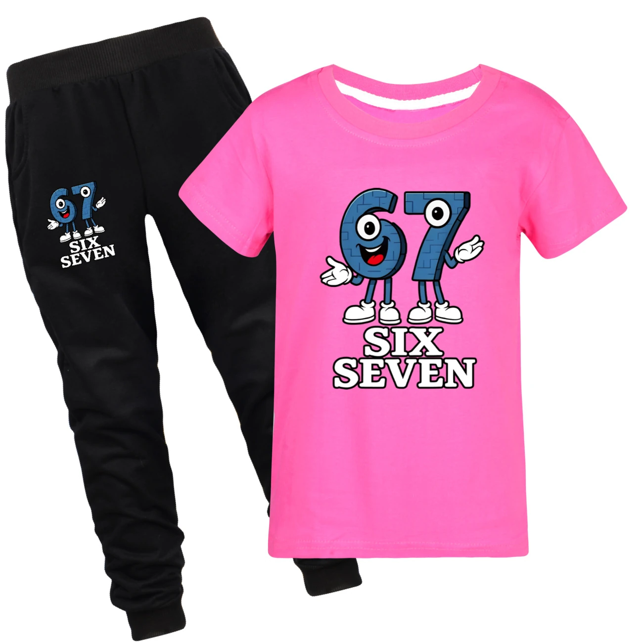 Graphic Tee & Jogger Collection — 5196, Style 26 · Set · Rose