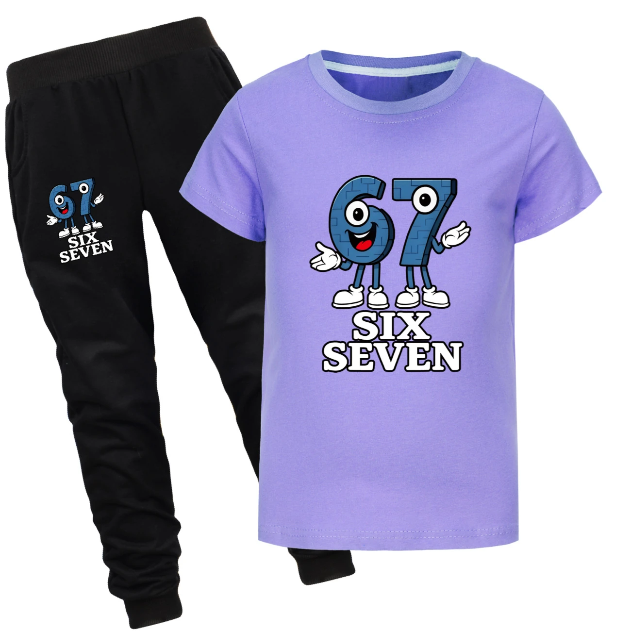 Graphic Tee & Jogger Collection — 5196, Style 27 · Set · Purple