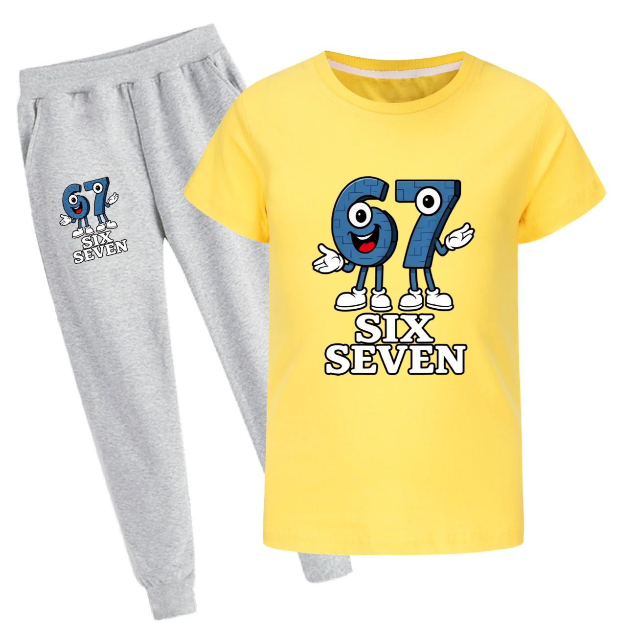 Graphic Tee & Jogger Collection — 5196, Style 31 · Set · Yellow