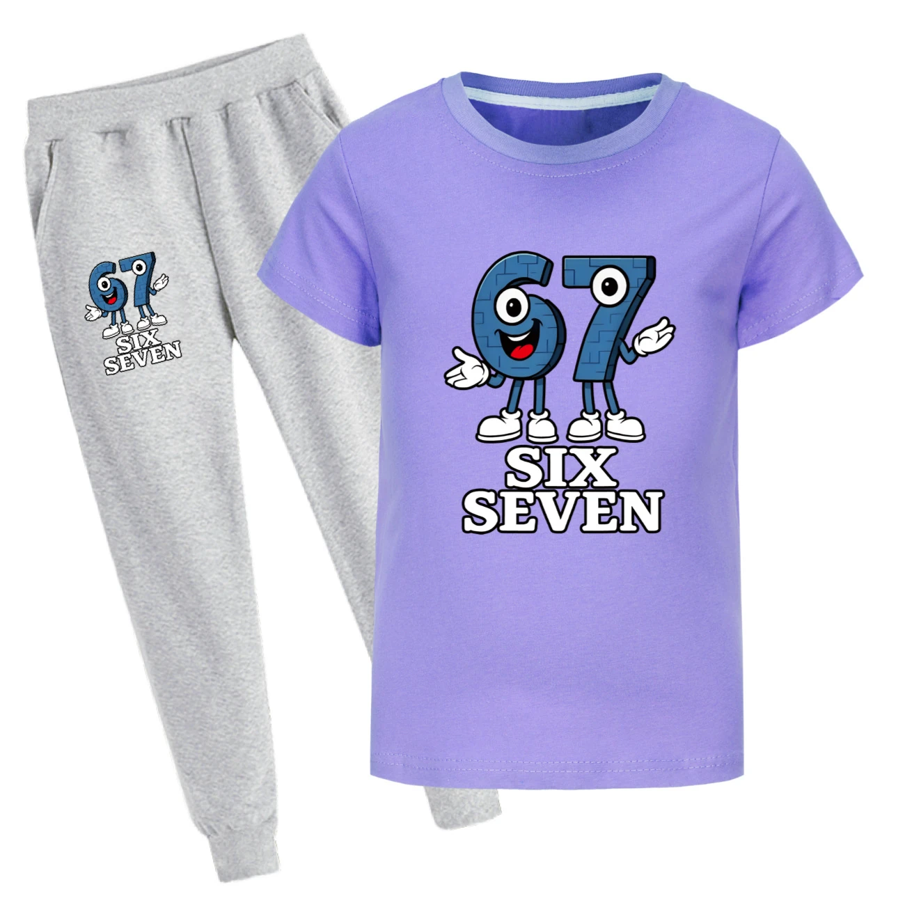 Graphic Tee & Jogger Collection — 5196, Style 37 · Set · Purple