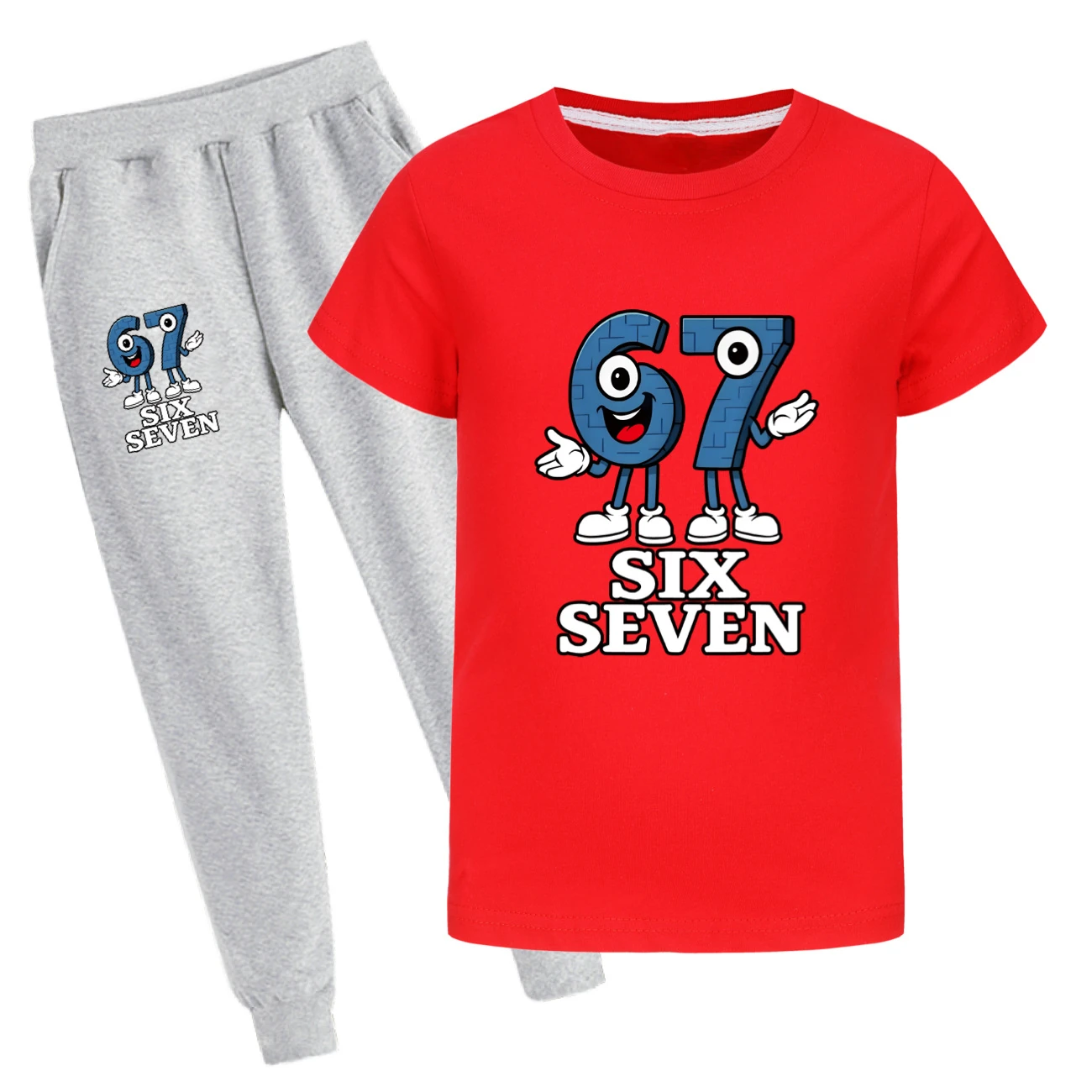 Graphic Tee & Jogger Collection — 5196, Style 38 · Set · Red