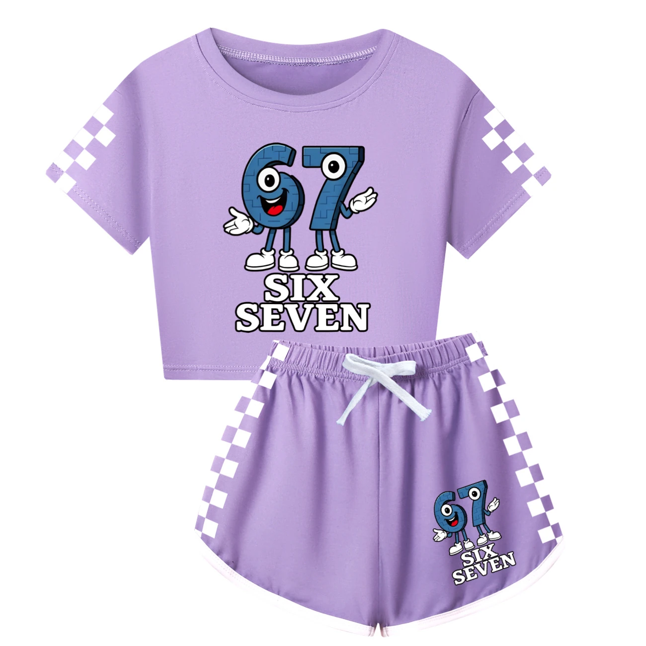 Family Mixed-Sleeve Lounge Set — 5196, Style 04 · Purple
