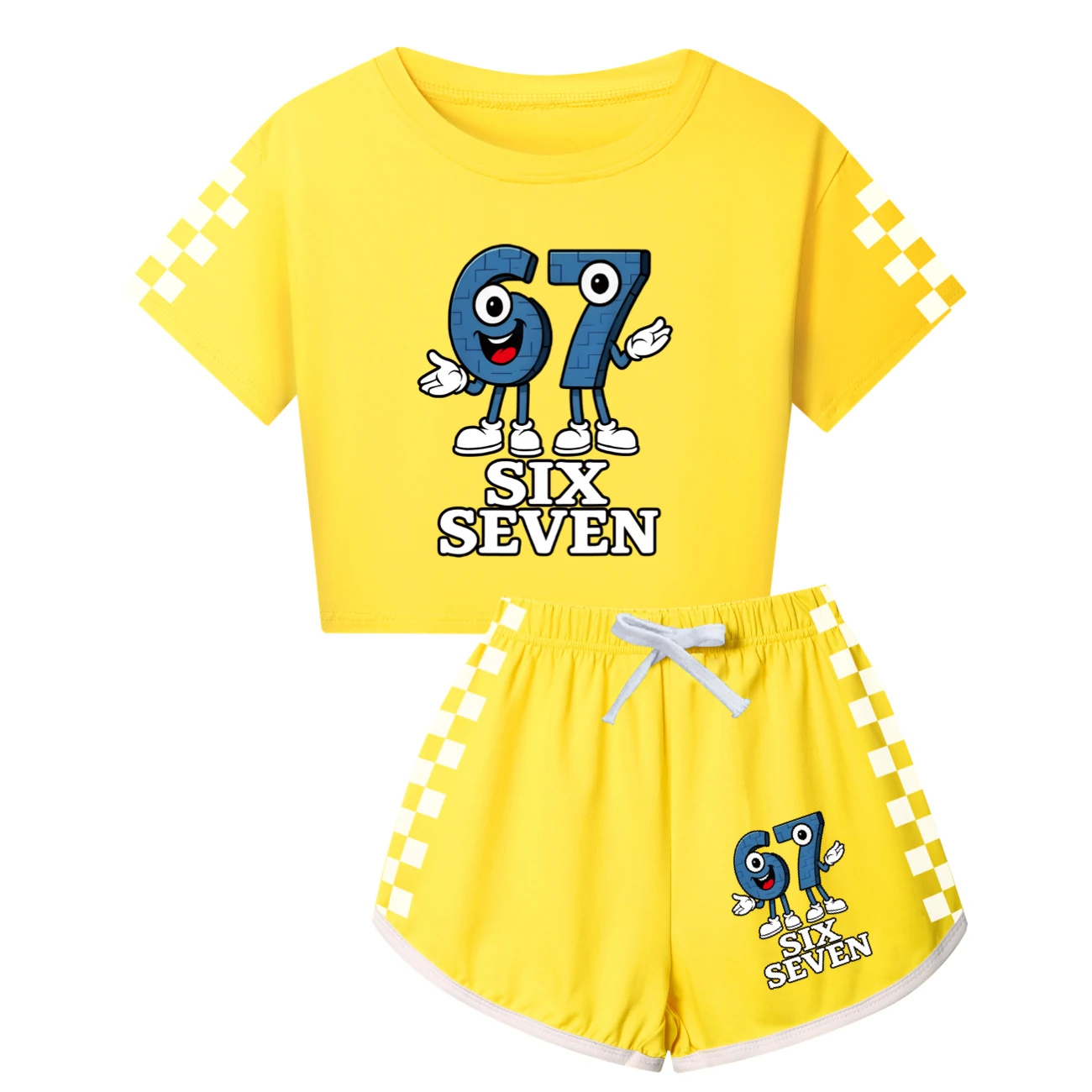 Family Mixed-Sleeve Lounge Set — 5196, Style 07 · Yellow