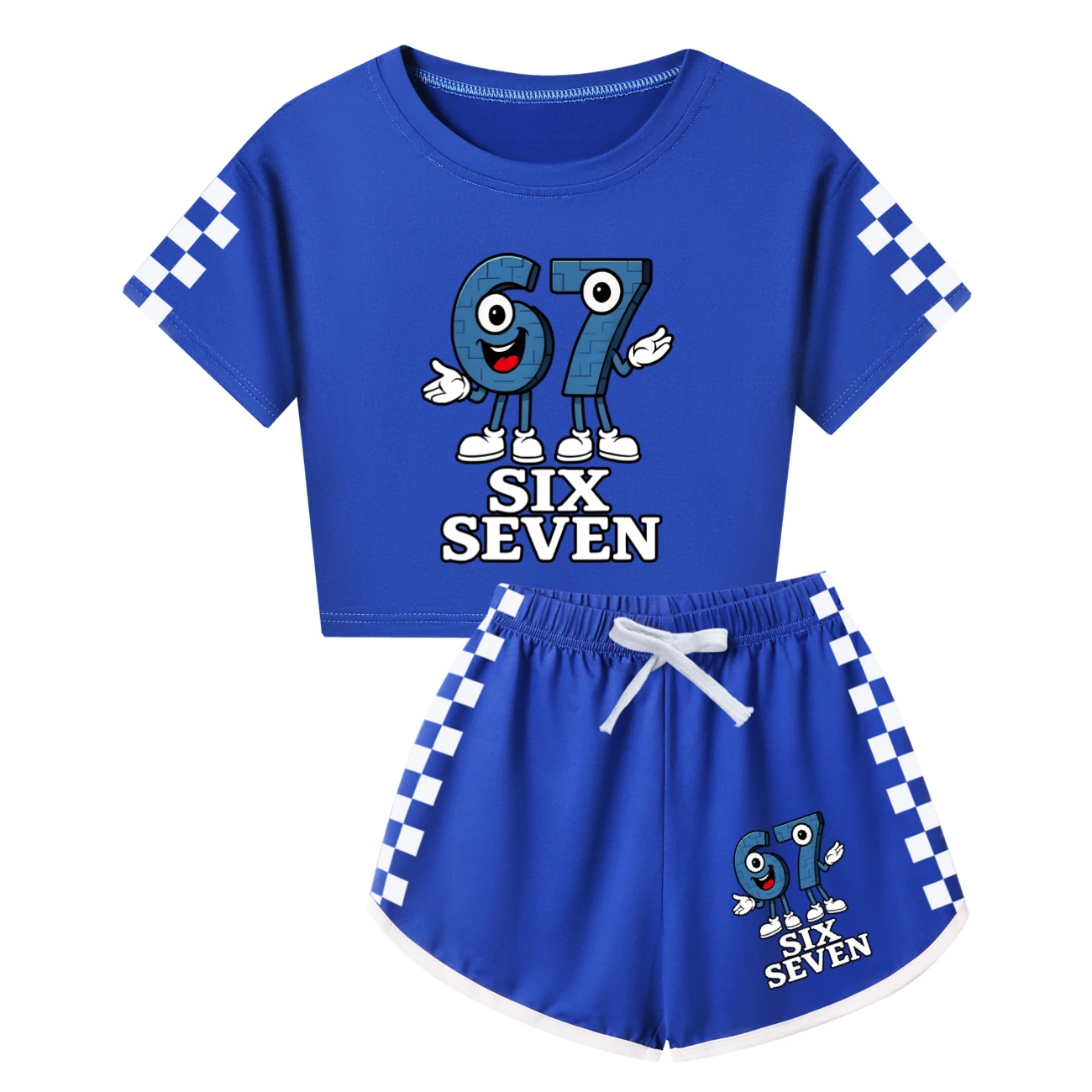 Family Mixed-Sleeve Lounge Set — 5196, Style 08 · Deep Blue