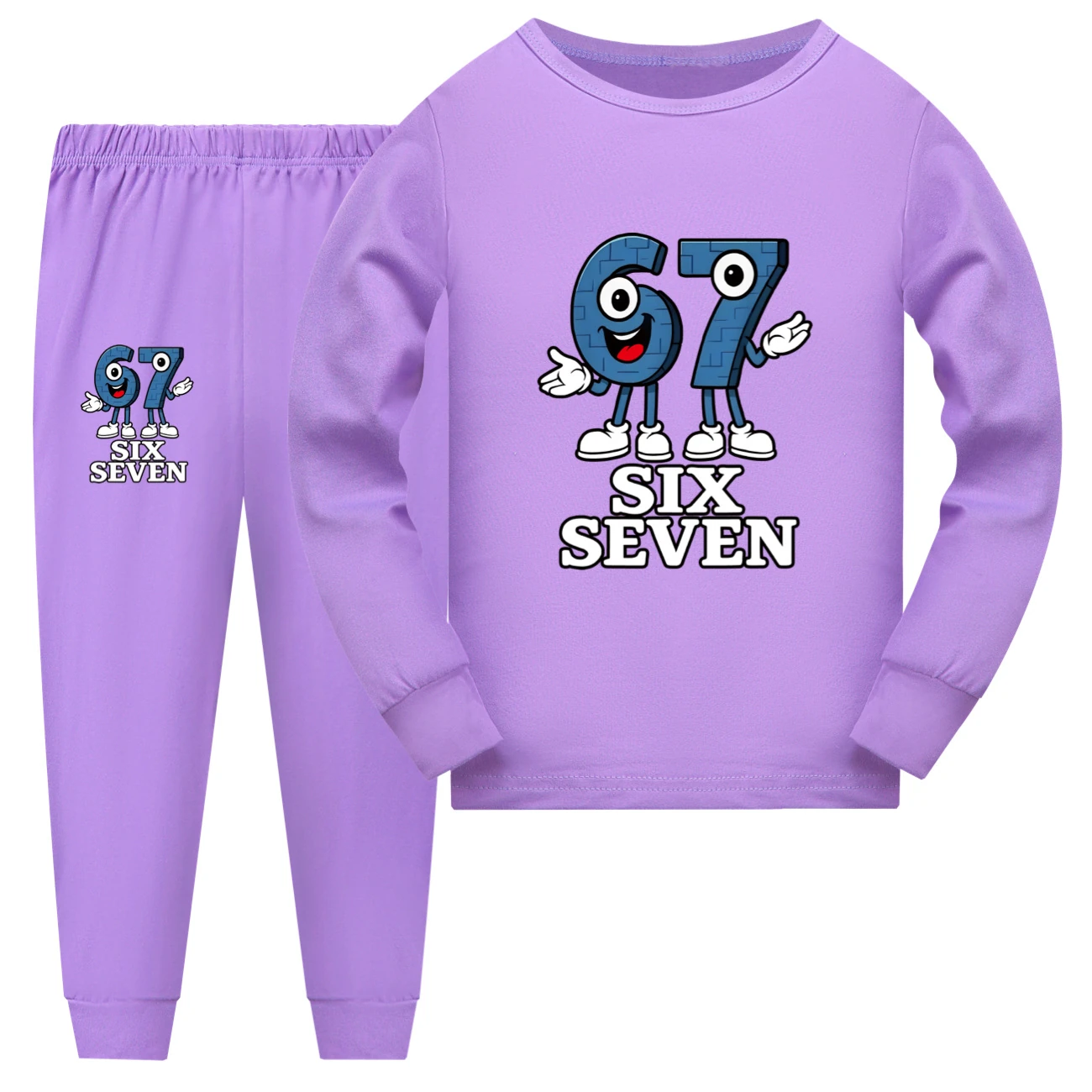 Family Mixed-Sleeve Lounge Set — 5196, Style 09 · Long Sleeve · Purple