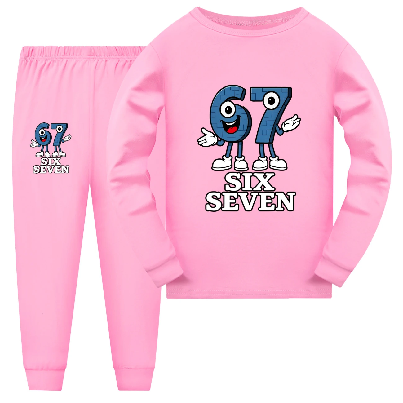Family Mixed-Sleeve Lounge Set — 5196, Style 15 · Long Sleeve · Pink