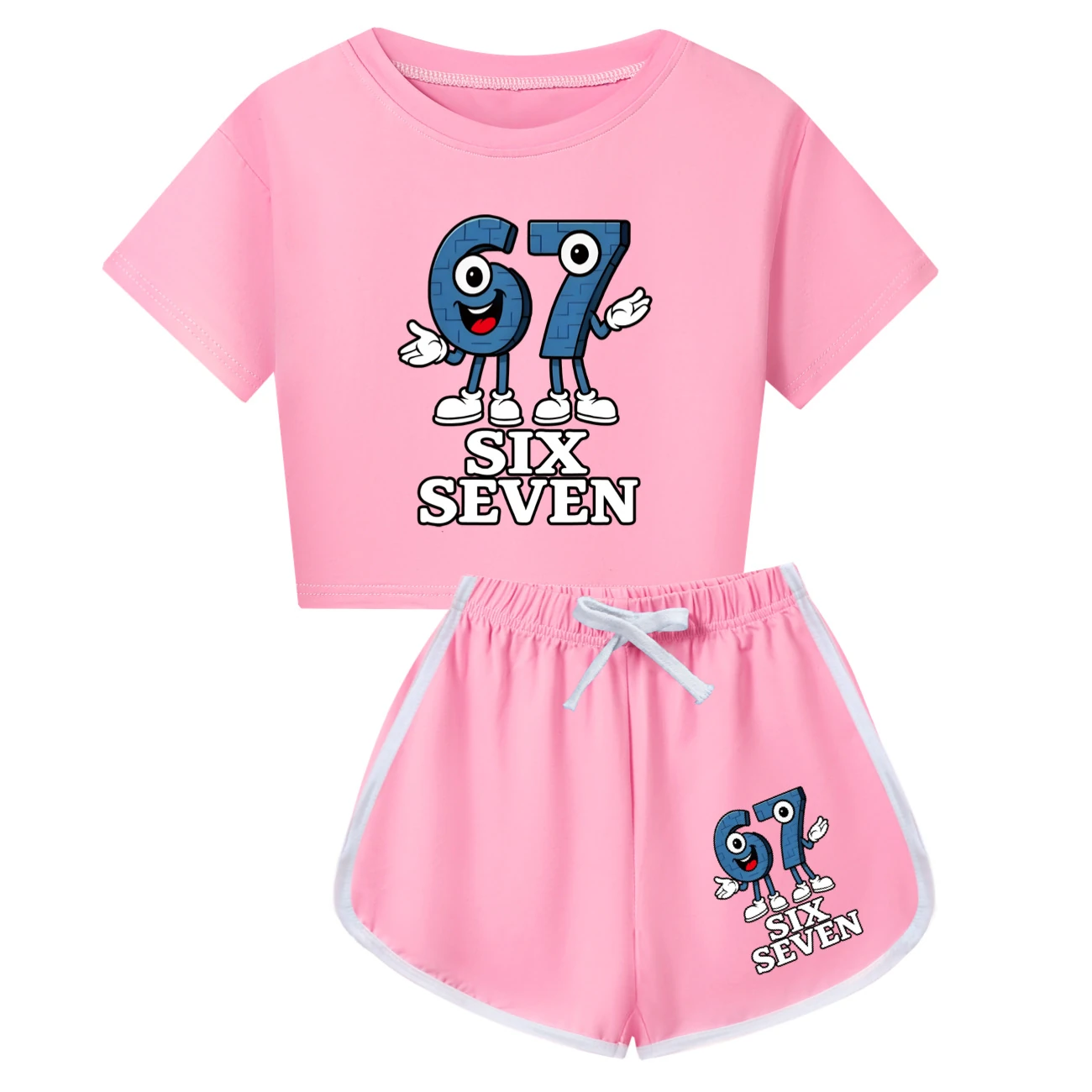 Family Mixed-Sleeve Lounge Set — 5196, Style 17 · Pink