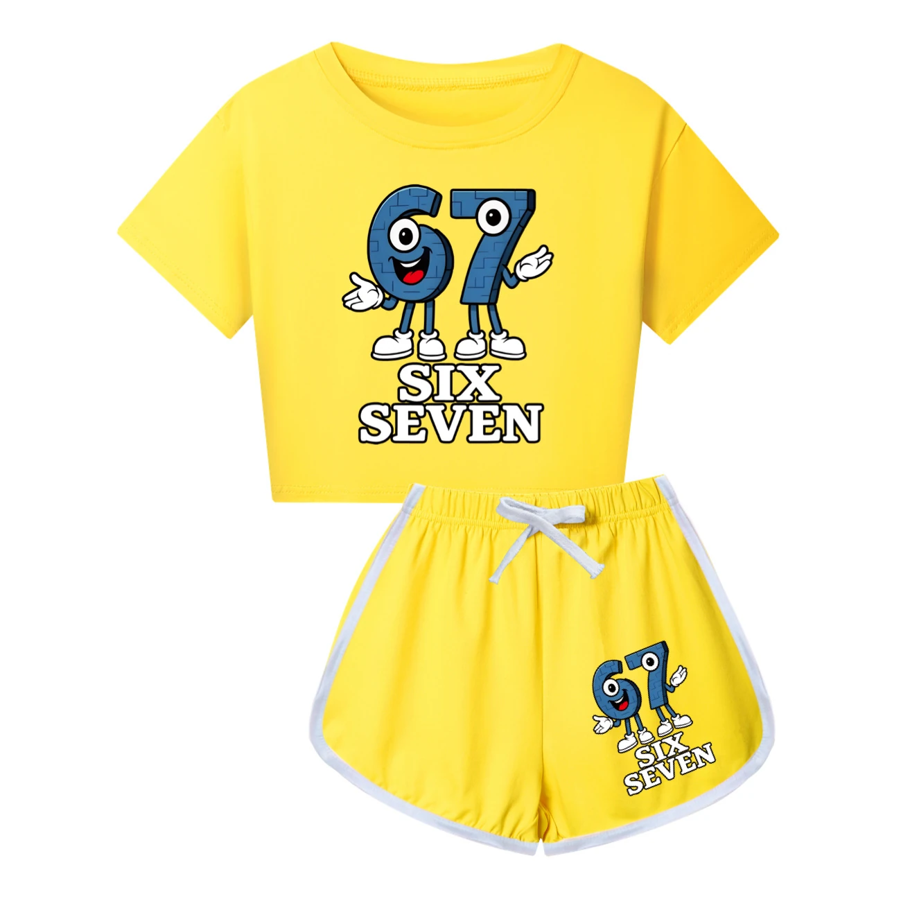 Family Mixed-Sleeve Lounge Set — 5196, Style 22 · Yellow