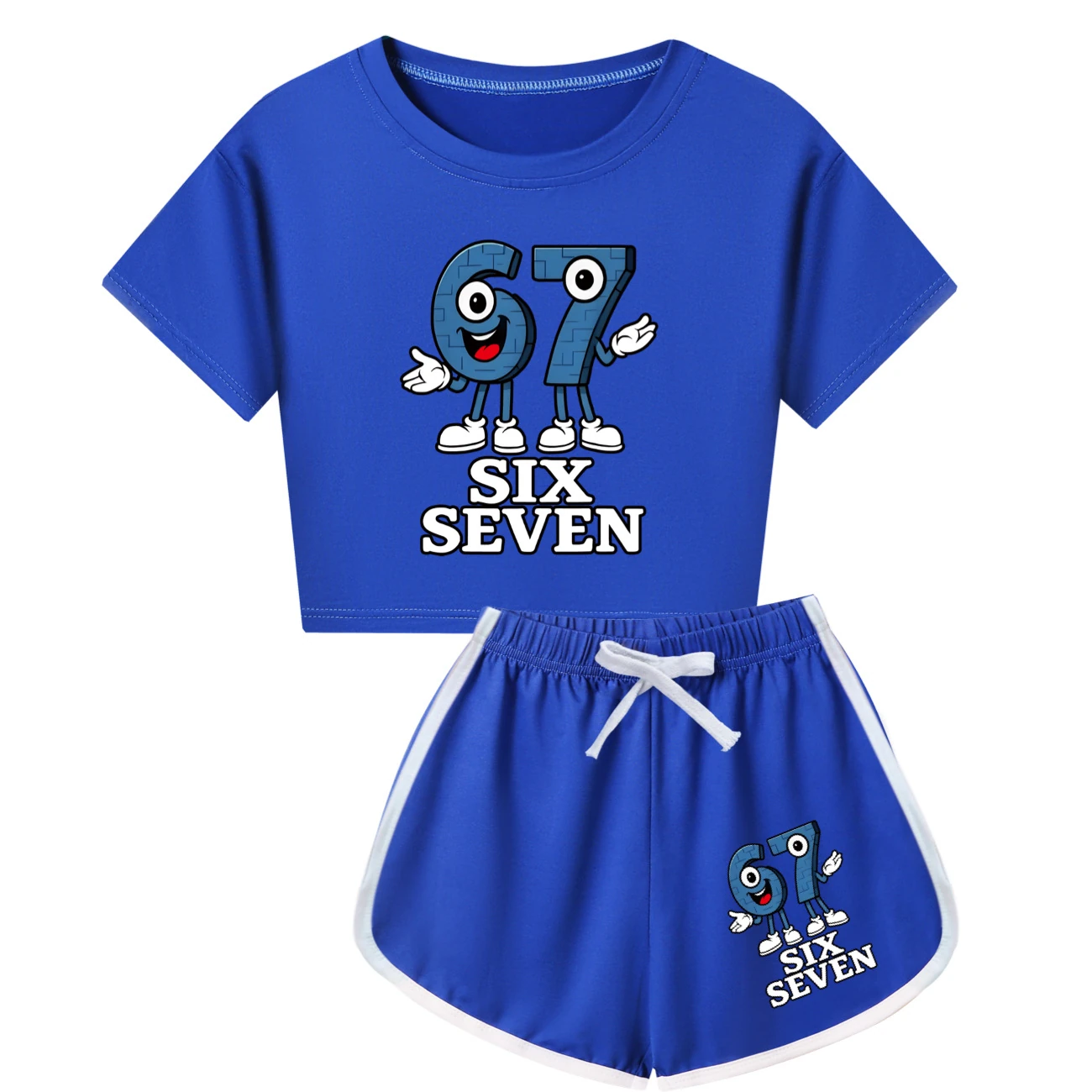 Family Mixed-Sleeve Lounge Set — 5196, Style 23 · Blue