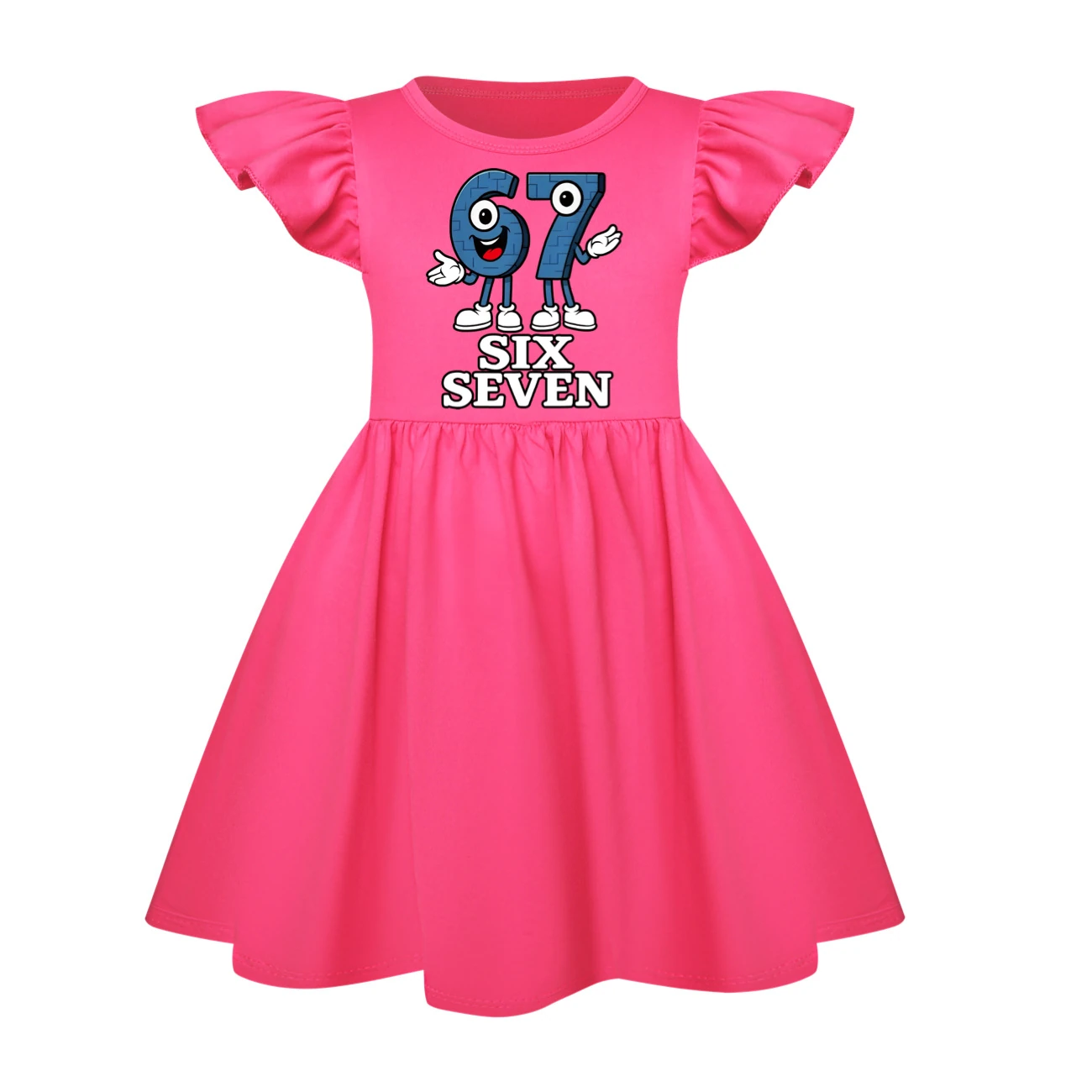 Ruffle-Sleeve Lounge Dress — 5196, Style 19 · Rose