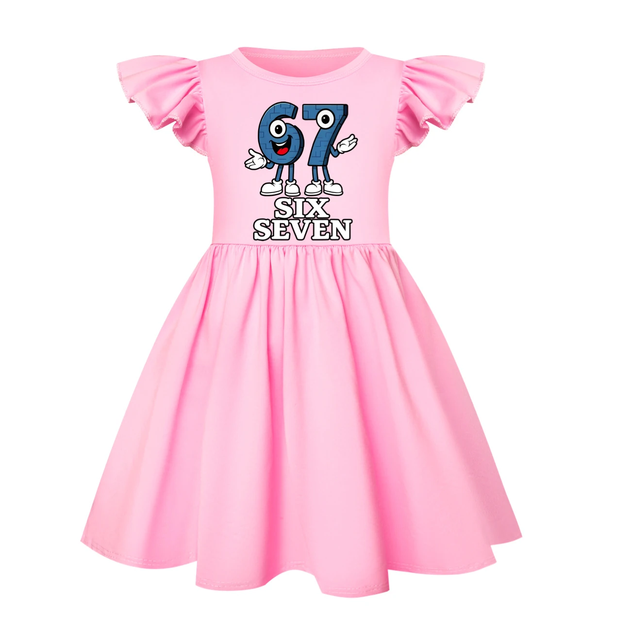 Ruffle-Sleeve Lounge Dress — 5196, Style 20 · Pink
