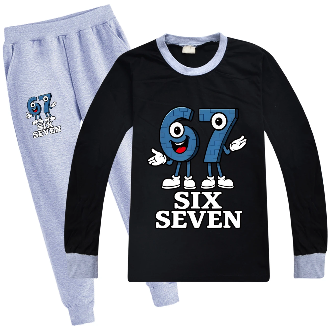 Long-Sleeve Tee Play Set — 5196, Style 14 · with Grey Pants · Grey