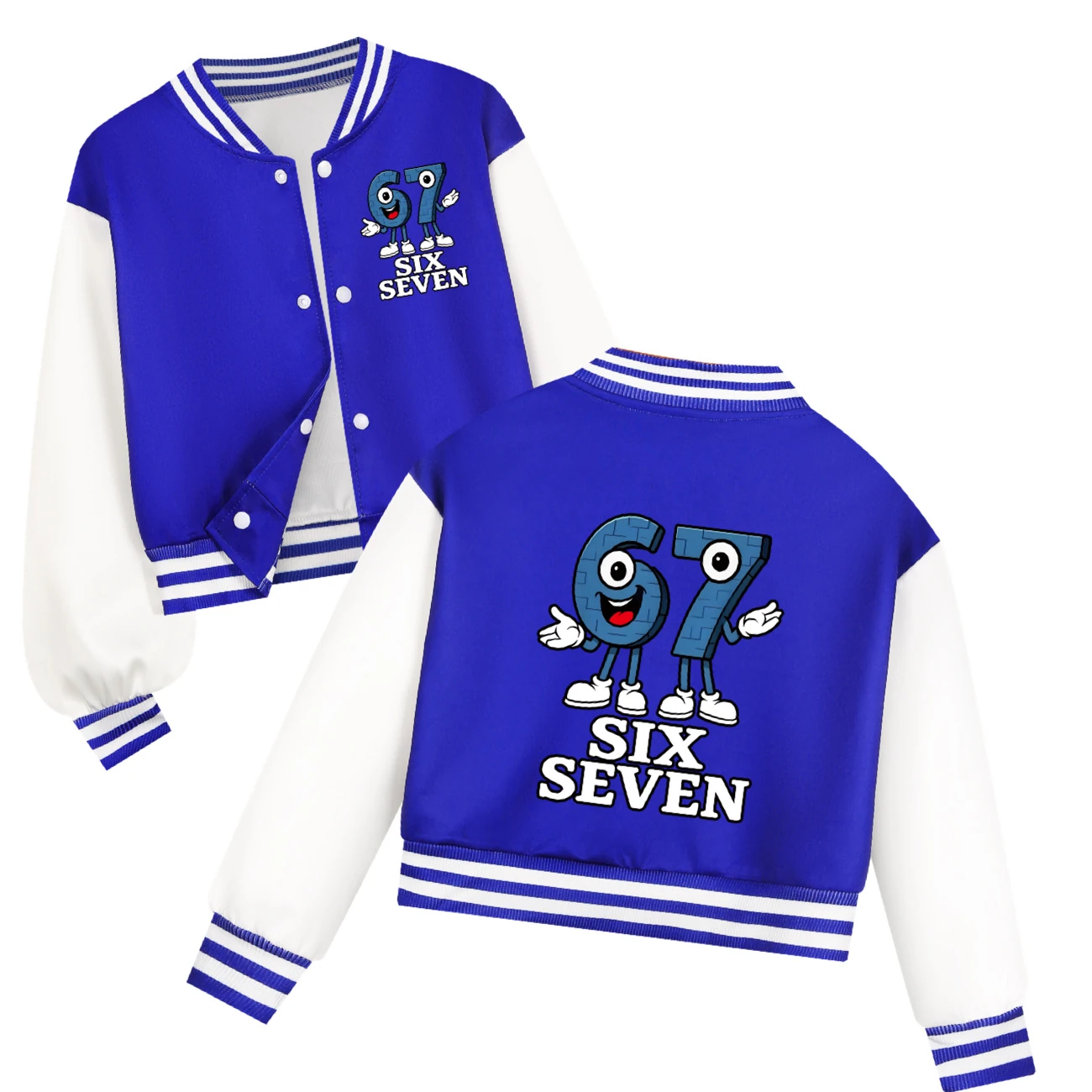 Cropped Varsity Jacket & Jogger Set — 5196, Style 01 · Blue