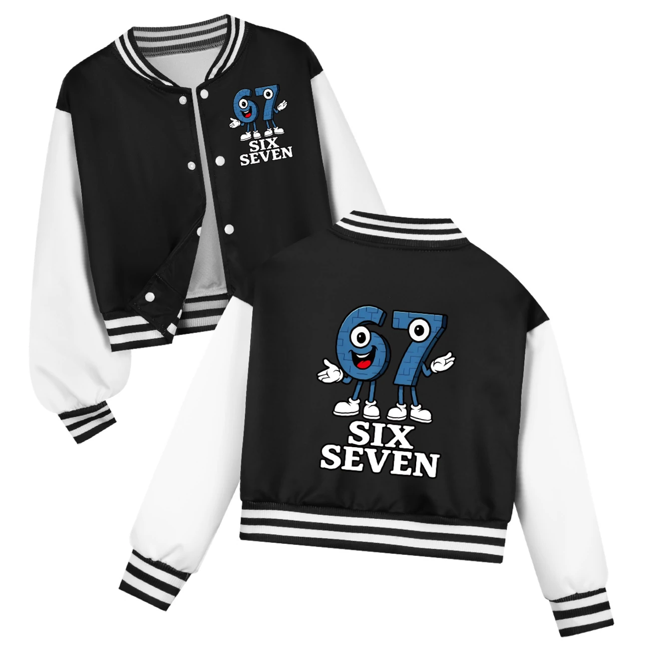 Cropped Varsity Jacket & Jogger Set — 5196, Style 02 · Black
