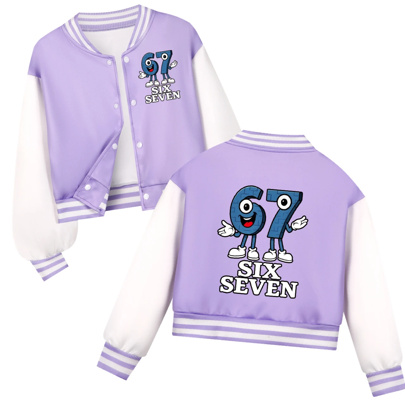 Cropped Varsity Jacket & Jogger Set — 5196, Style 04 · Purple