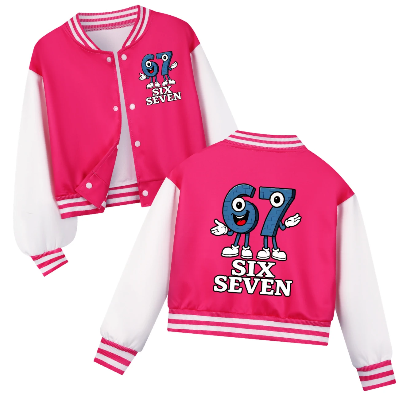 Cropped Varsity Jacket & Jogger Set — 5196, Style 05 · Rose
