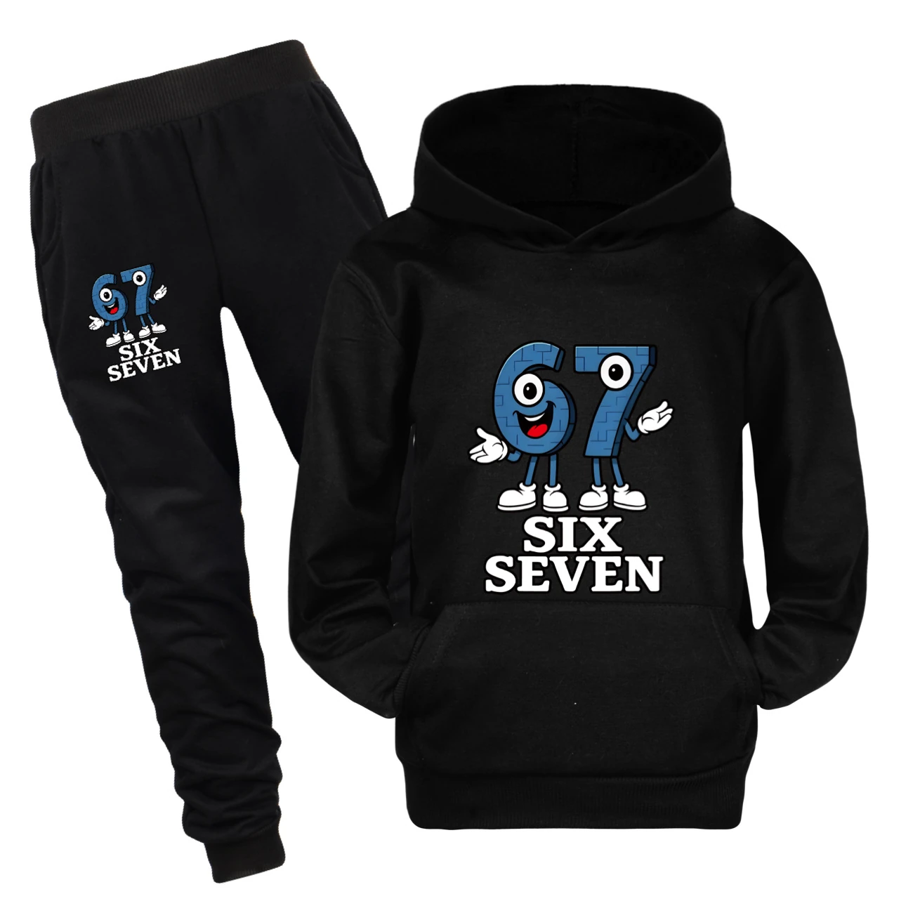 Graphic Hoodie & Jogger Set — 5196 B, Style 15 · Set · Black