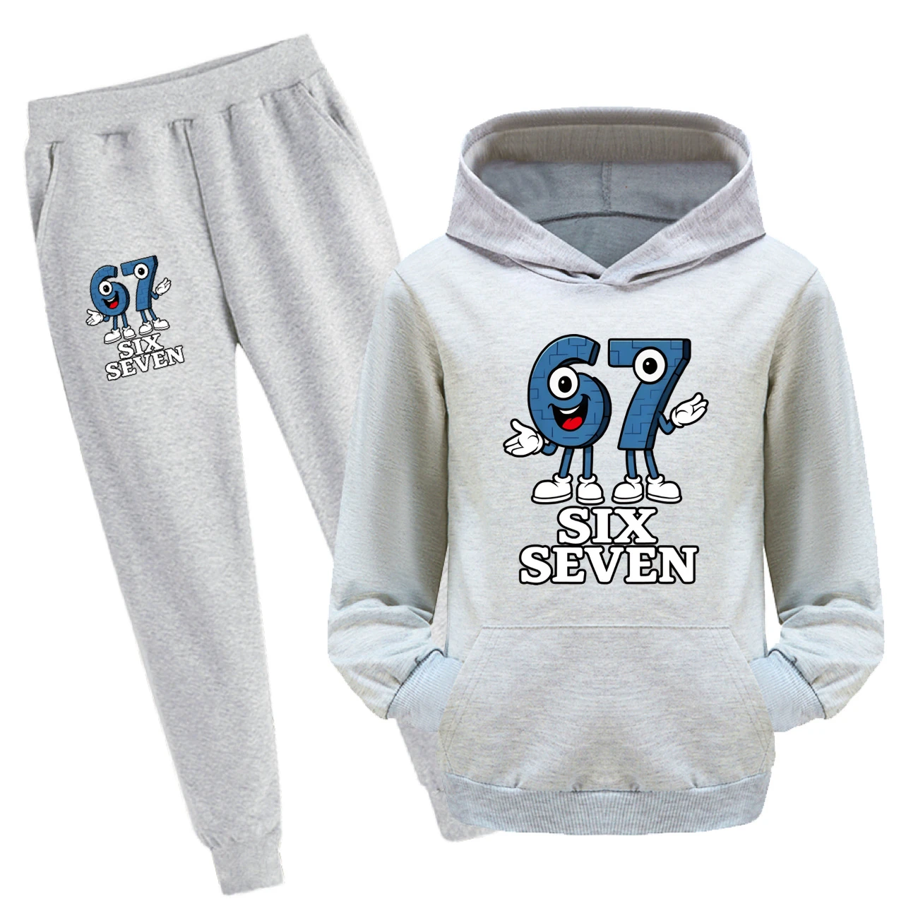 Graphic Hoodie & Jogger Set — 5196 B, Style 16 · Set · Grey
