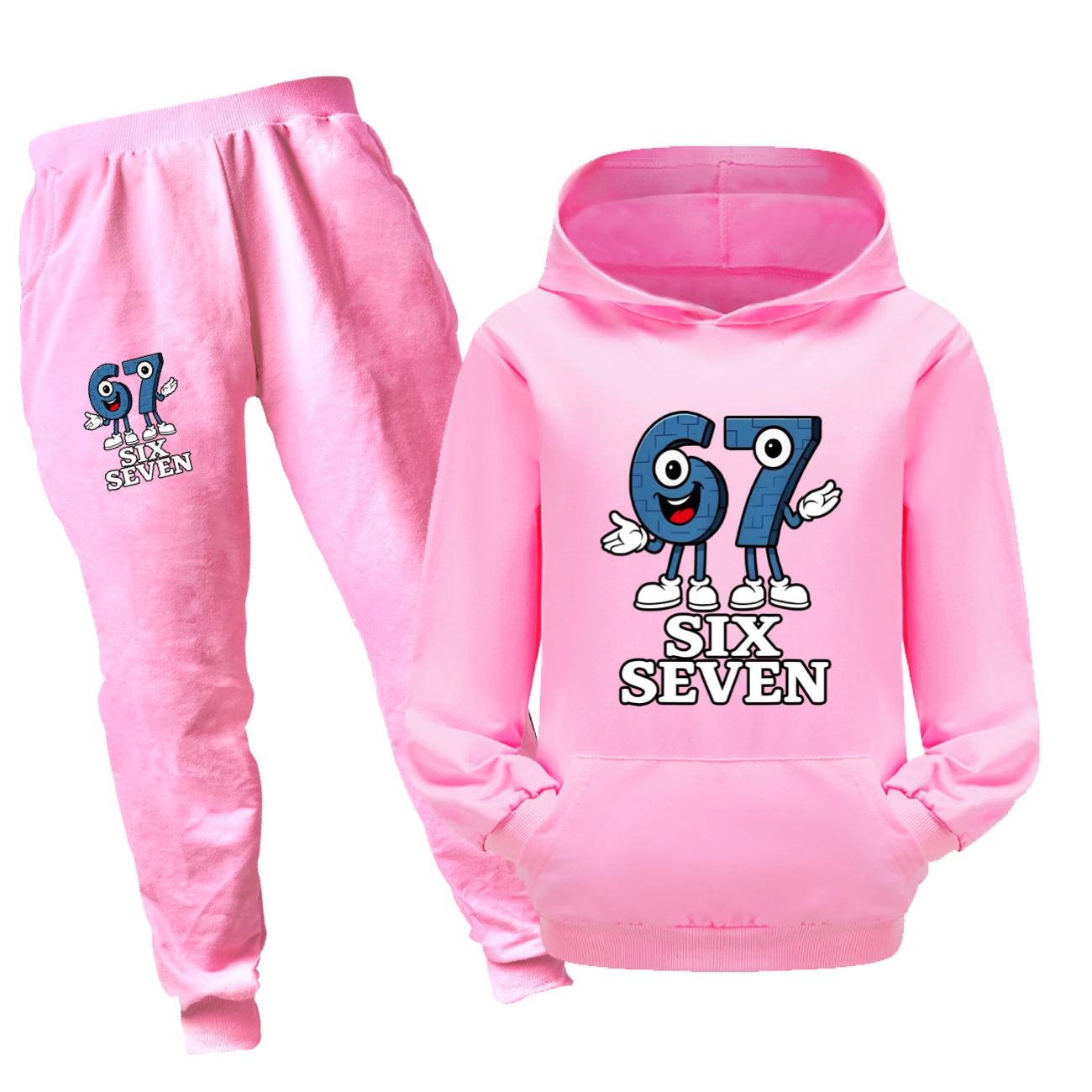 Graphic Hoodie & Jogger Set — 5196 B, Style 19 · Set · Pink