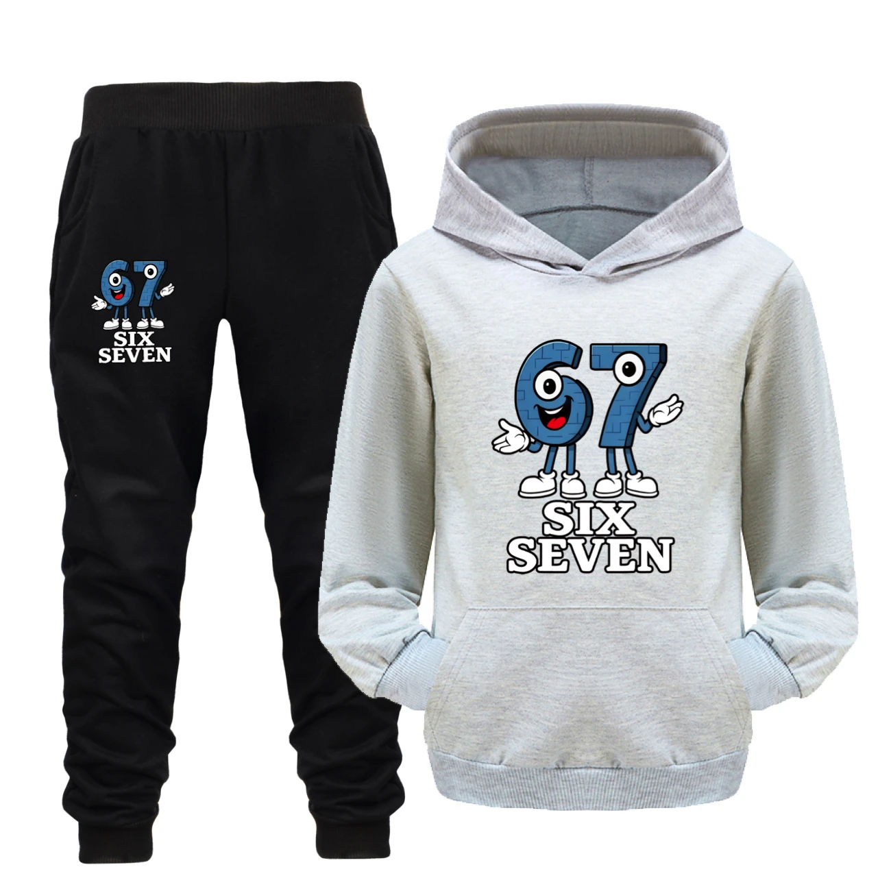 Graphic Hoodie & Jogger Set — 5196 B, Style 21 · Set · Grey