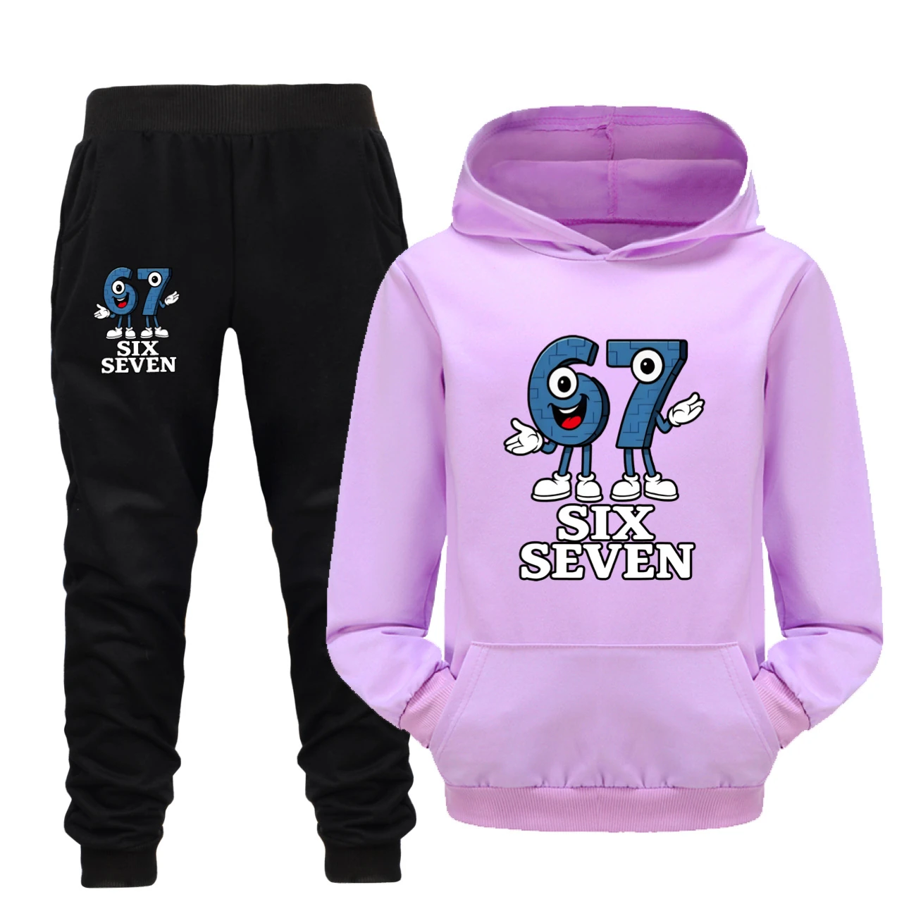 Graphic Hoodie & Jogger Set — 5196 B, Style 22 · Set · Purple