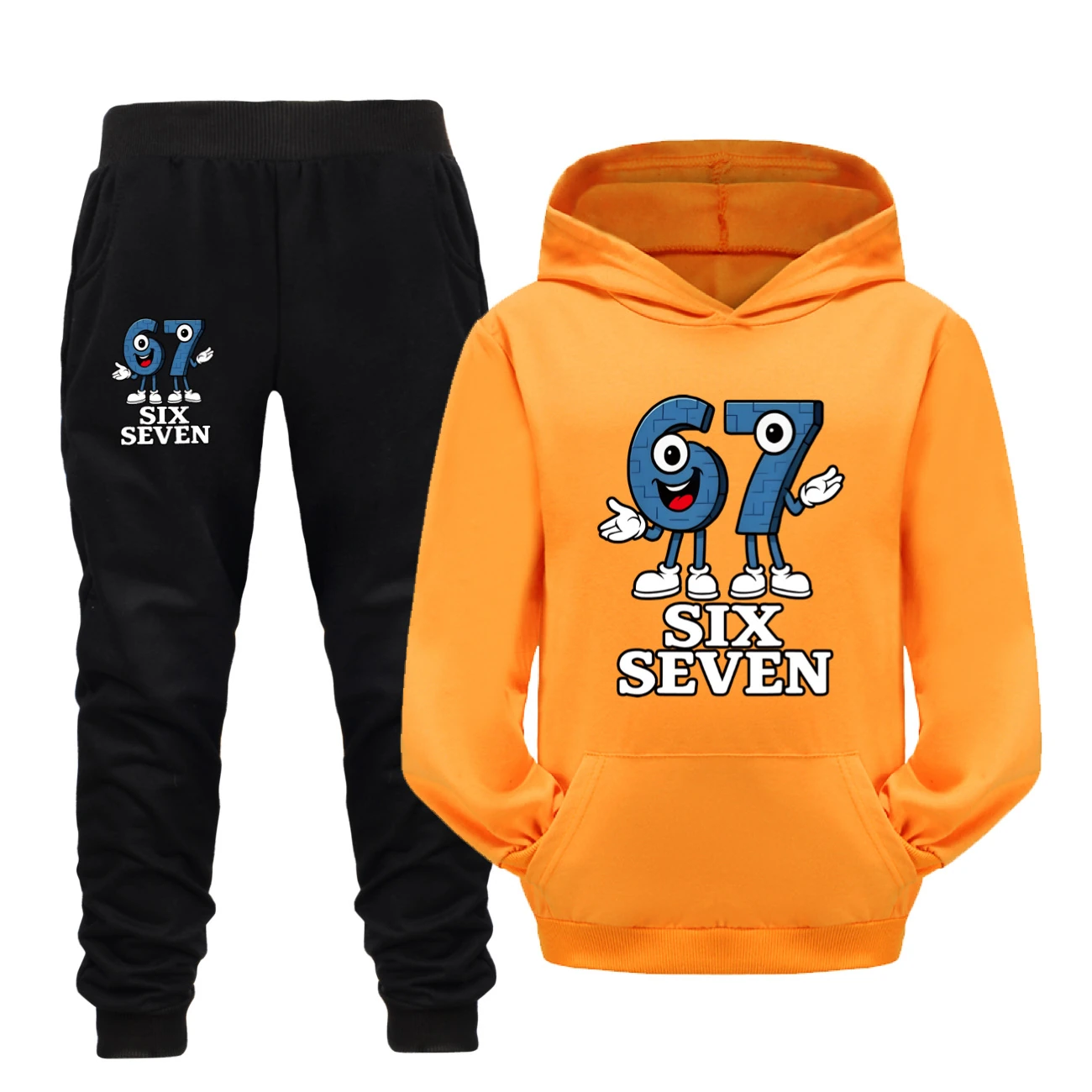 Graphic Hoodie & Jogger Set — 5196 B, Style 25 · Set · Orange
