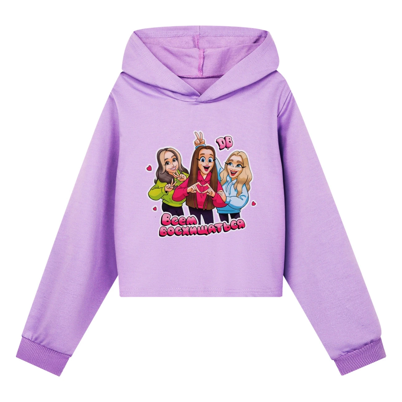 Cropped Hoodie Set — 5639 Edition, Style 01 · Purple
