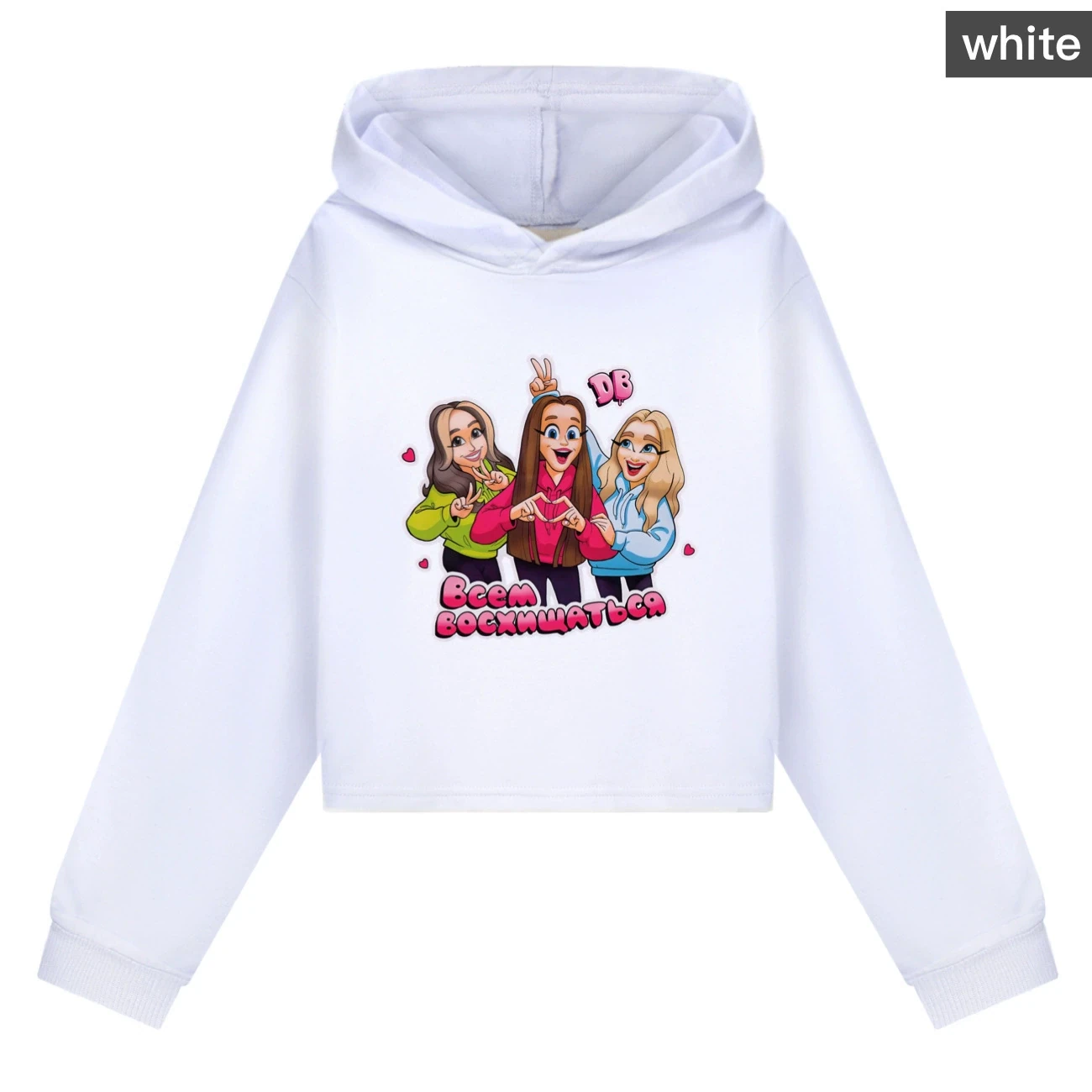 Cropped Hoodie Set — 5639 Edition, Style 02 · White