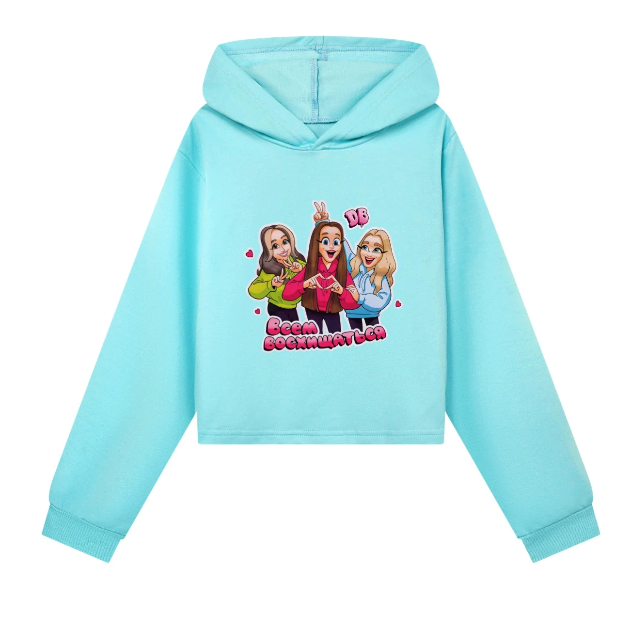 Cropped Hoodie Set — 5639 Edition, Style 04 · Sky Blue