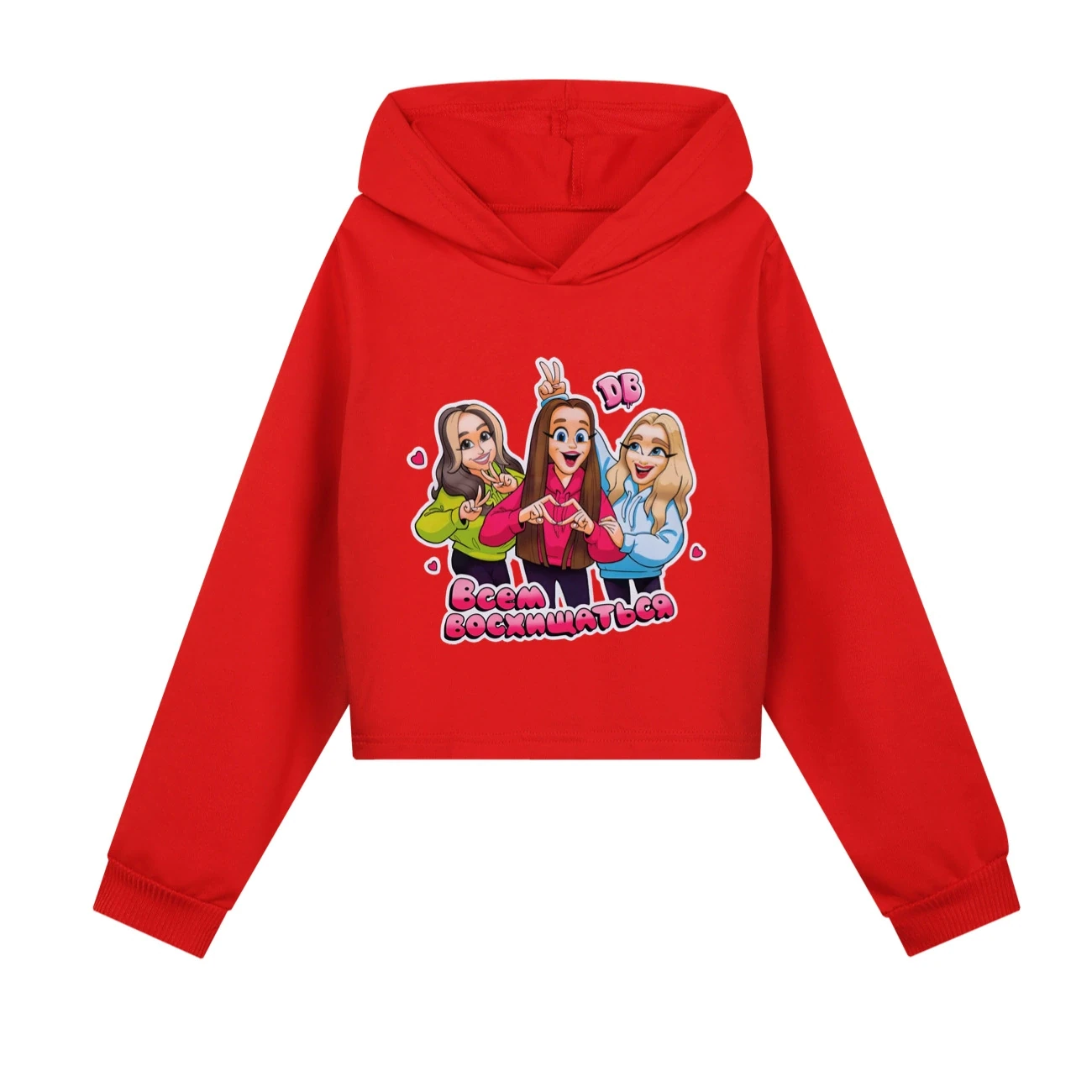 Cropped Hoodie Set — 5639 Edition, Style 05 · Red