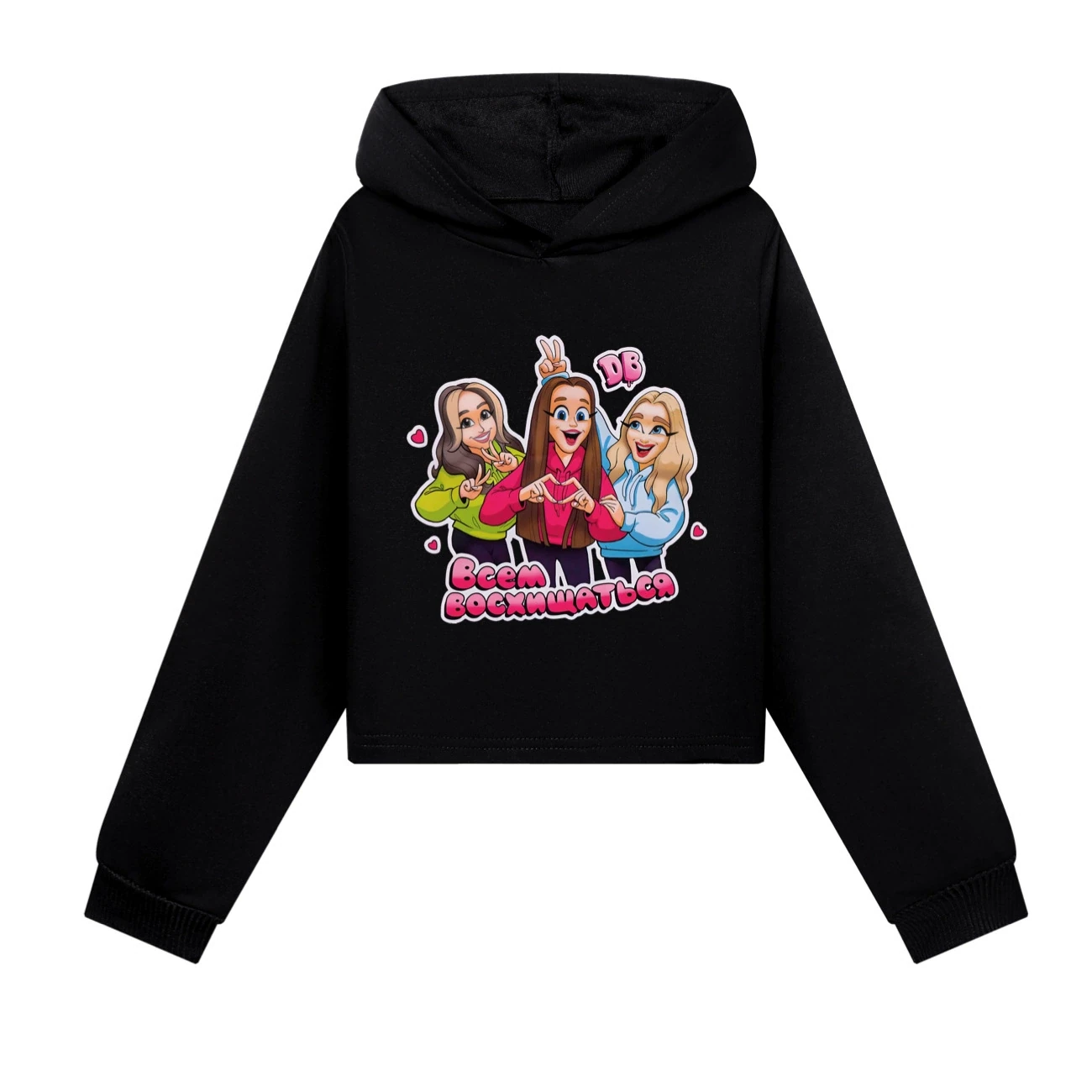 Cropped Hoodie Set — 5639 Edition, Style 06 · Black