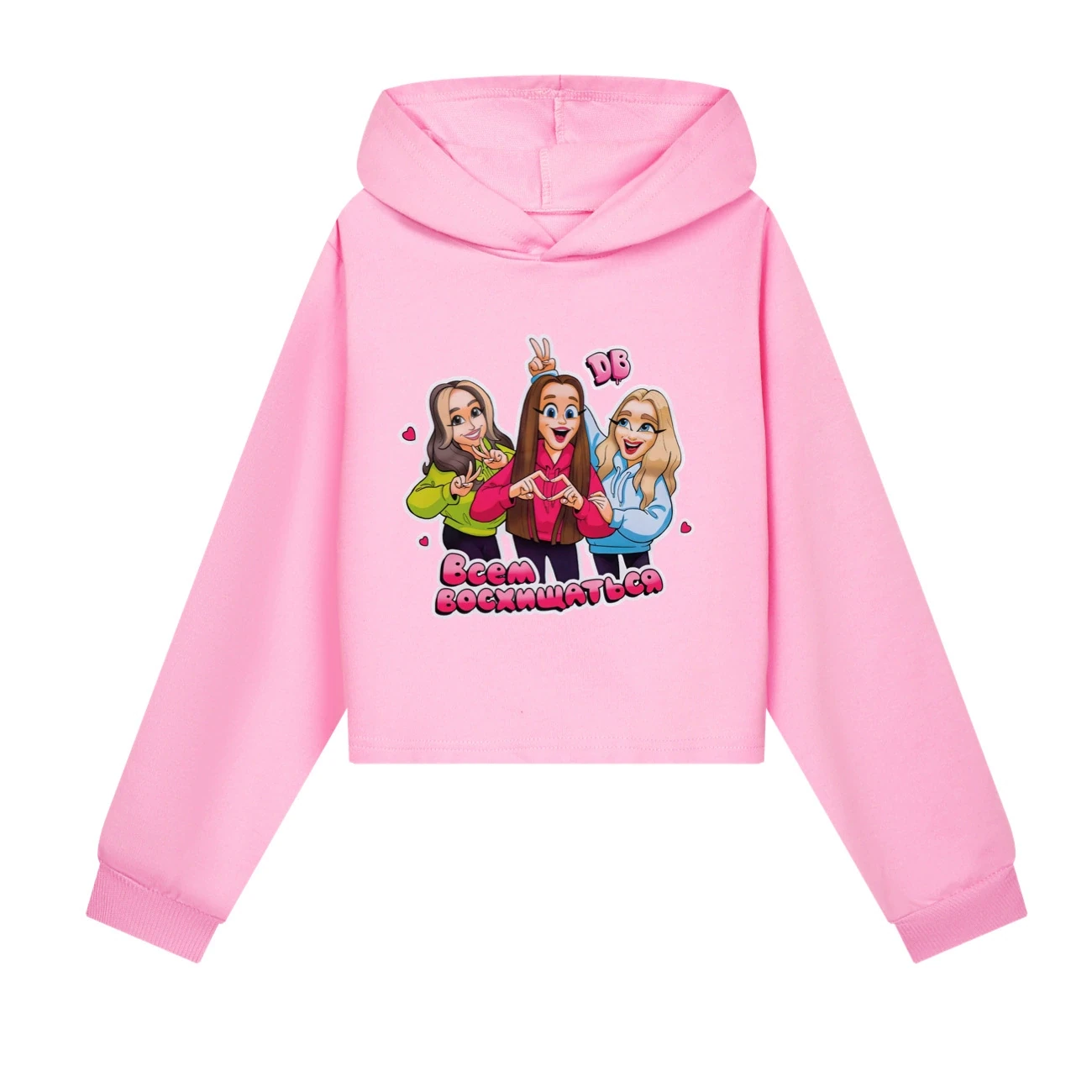 Cropped Hoodie Set — 5639 Edition, Style 07 · Pink