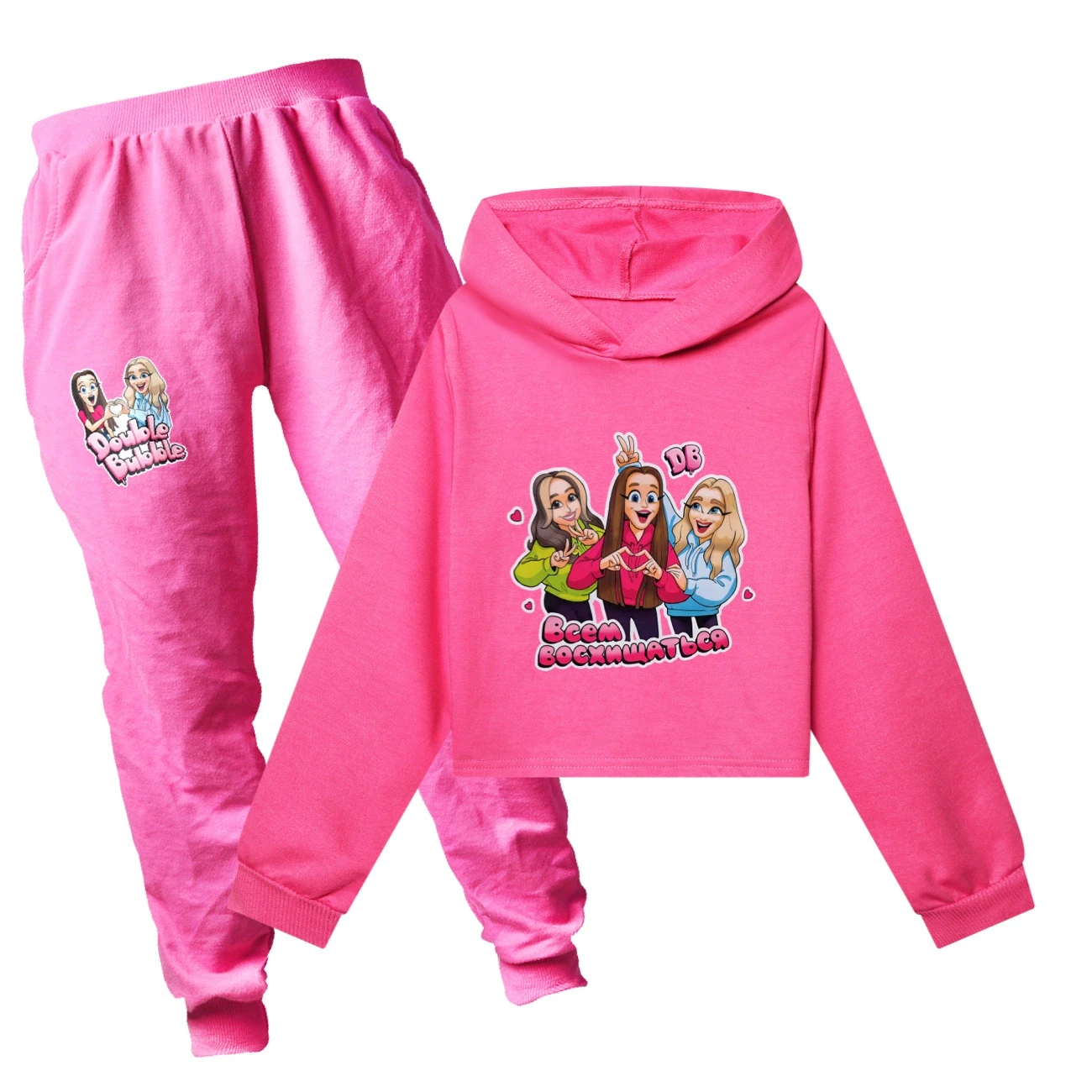Cropped Hoodie Set — 5639 Edition, Style 13 · Set · Rose