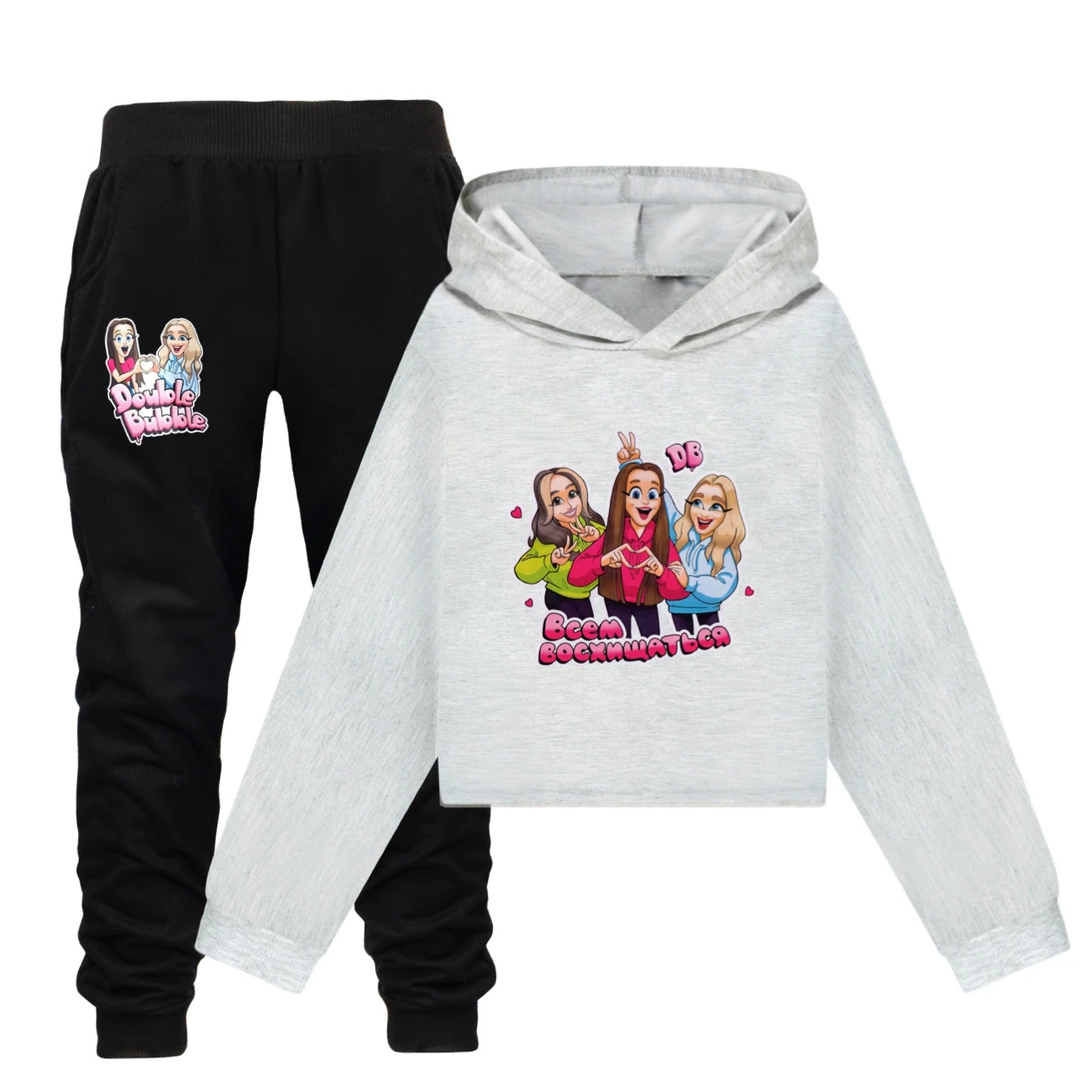 Cropped Hoodie Set — 5639 Edition, Style 22 · Set · Grey
