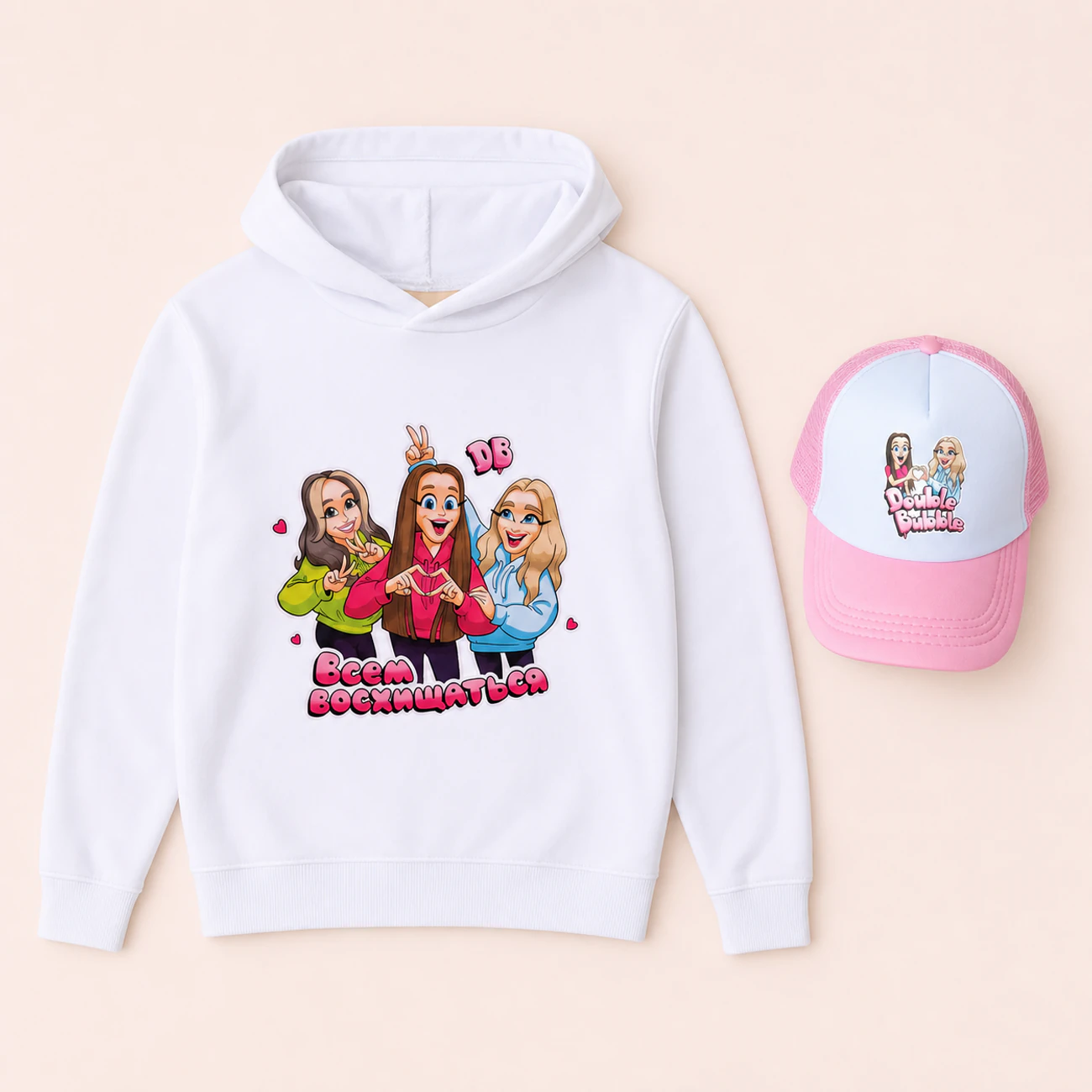 Double-Bubble Hoodie & Sun Hat Set product view